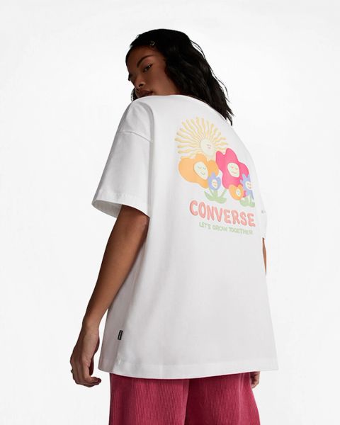 Converse Grow Together Oversized T-Shirt - White | 10025447-A03 | FOOTY.COM