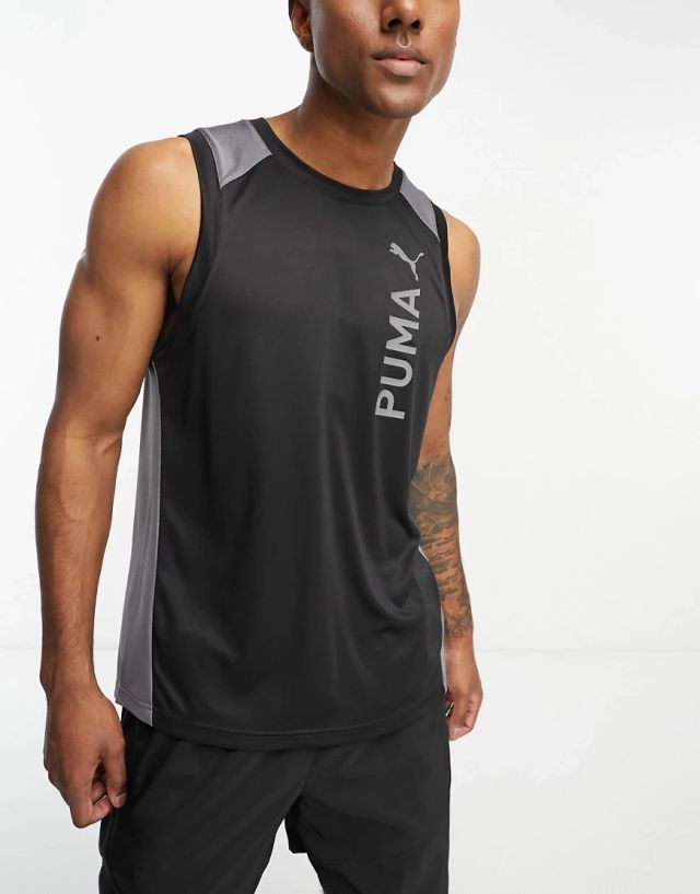 Puma Fit Ultrabreathe Muscle Tank Top In Black | 523089_01 | FOOTY.COM