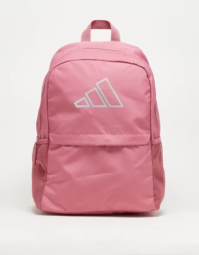 Adidas Training 3 Bar Logo Backpack In Pink | HT2450 | FOOTY.COM