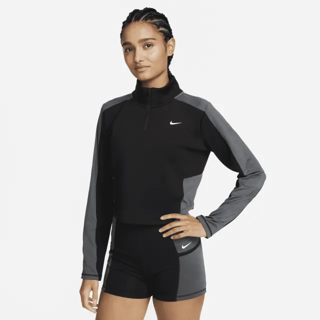 Nike Femme Half Zip Top, Black | DX0065-010 | FOOTY.COM