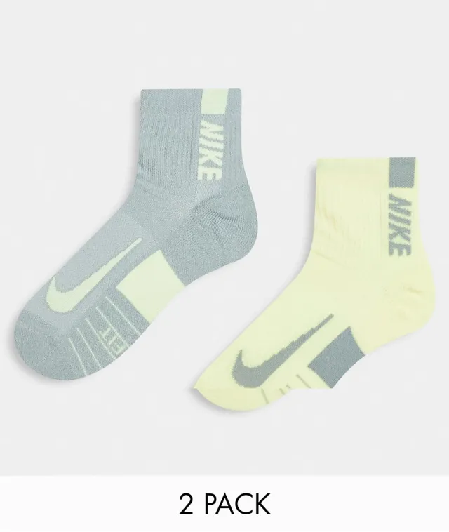 Nike 2-Pack Running Ankle Socks - Grey | SX7556-938 | FOOTY.COM