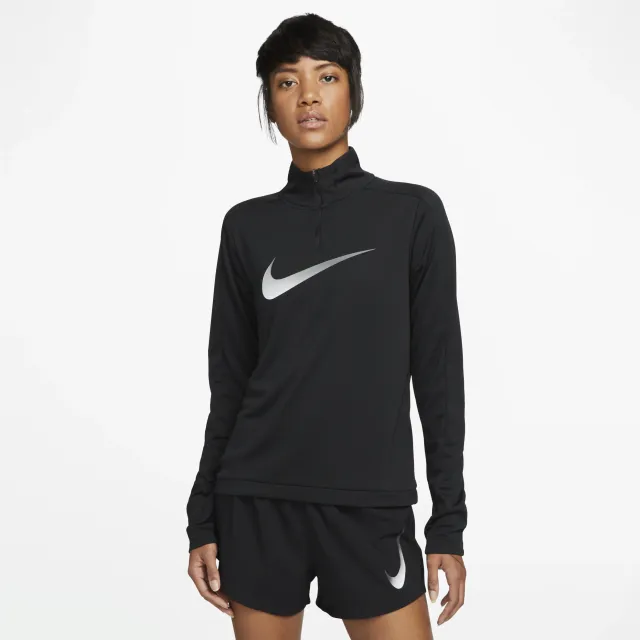 Nike Dri-FIT Swoosh Women's Half-Zip Long Sleeve Top - Black | DX0952 ...