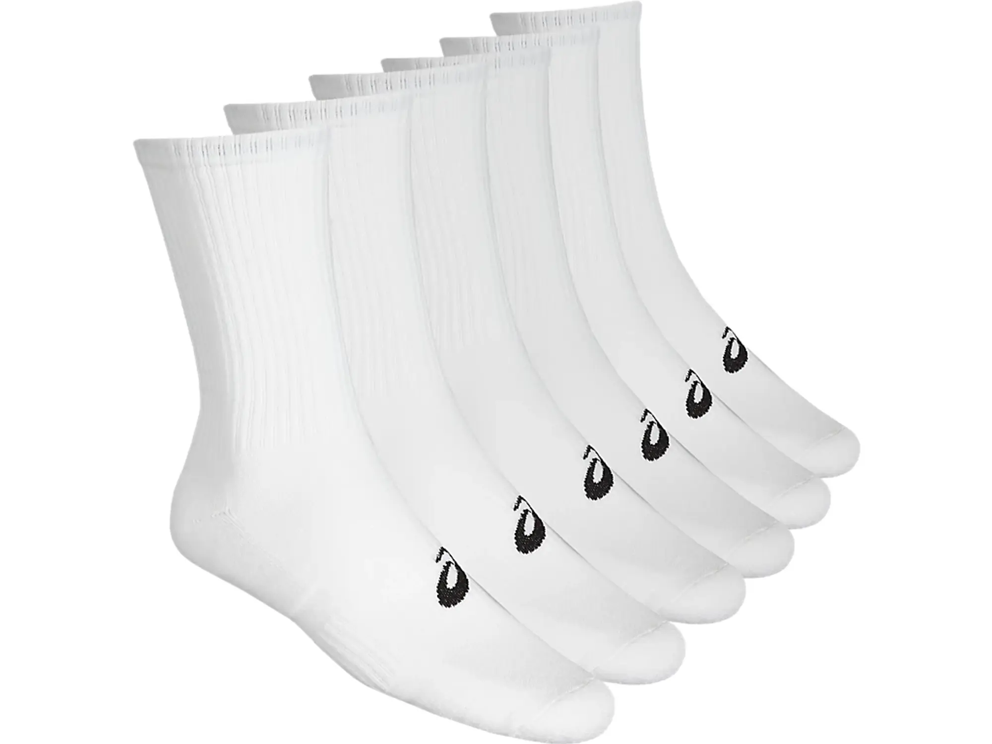 ASICS Crew Sports Socks 6 Pack - White, Black