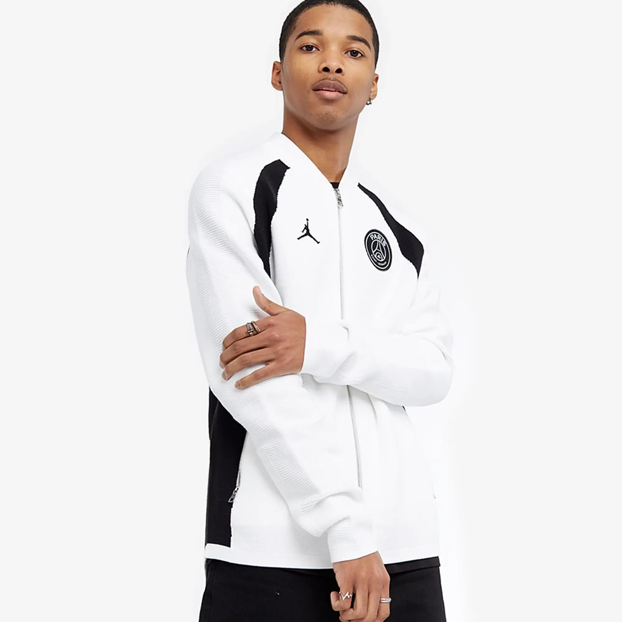 Nike Jordan Paris Saint Germain Full Zip Knitted Flight Jacket