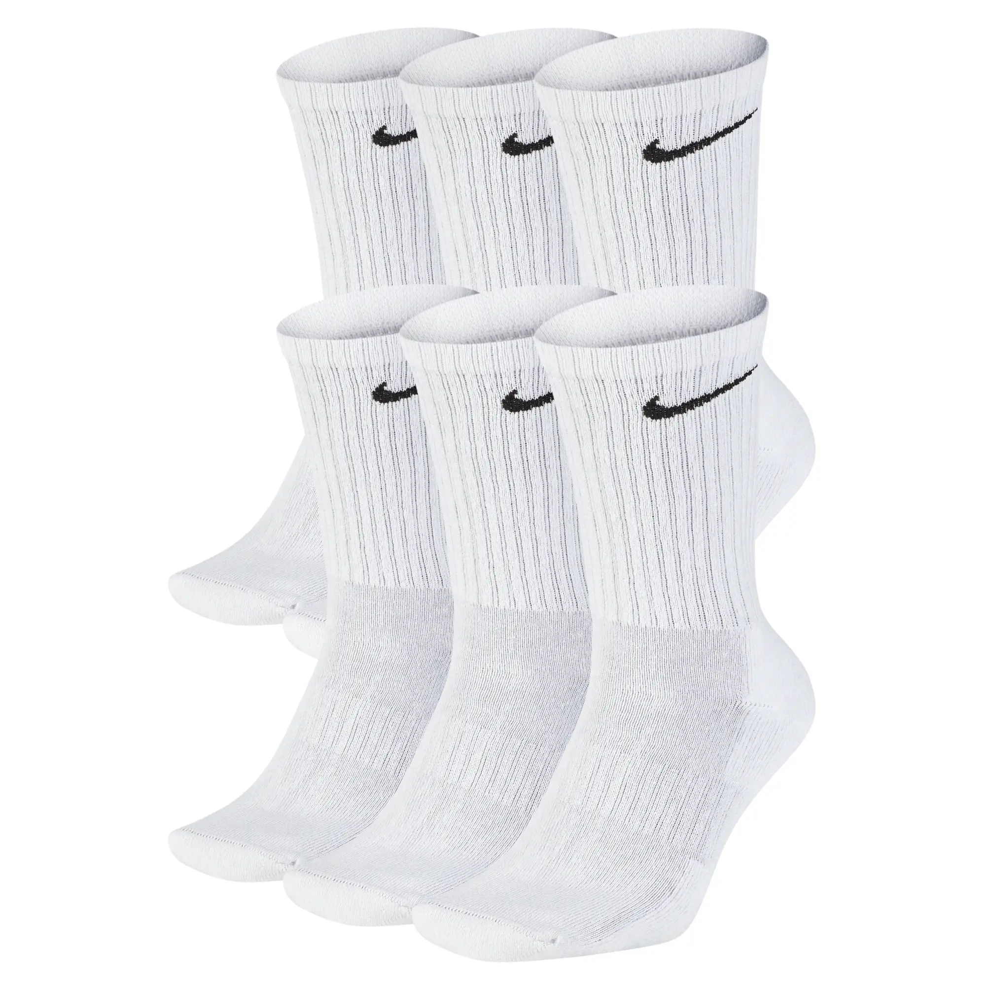 Nike Men's Cotton Cushion Crew Sock - 6 Pack White/Black