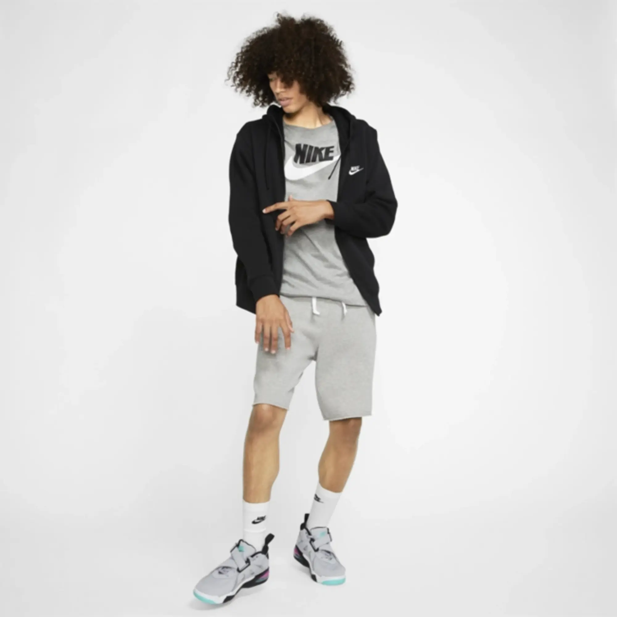 Nike NSW  Club Fleece Full Zip Hoodie (Plus Size) - Black, Black