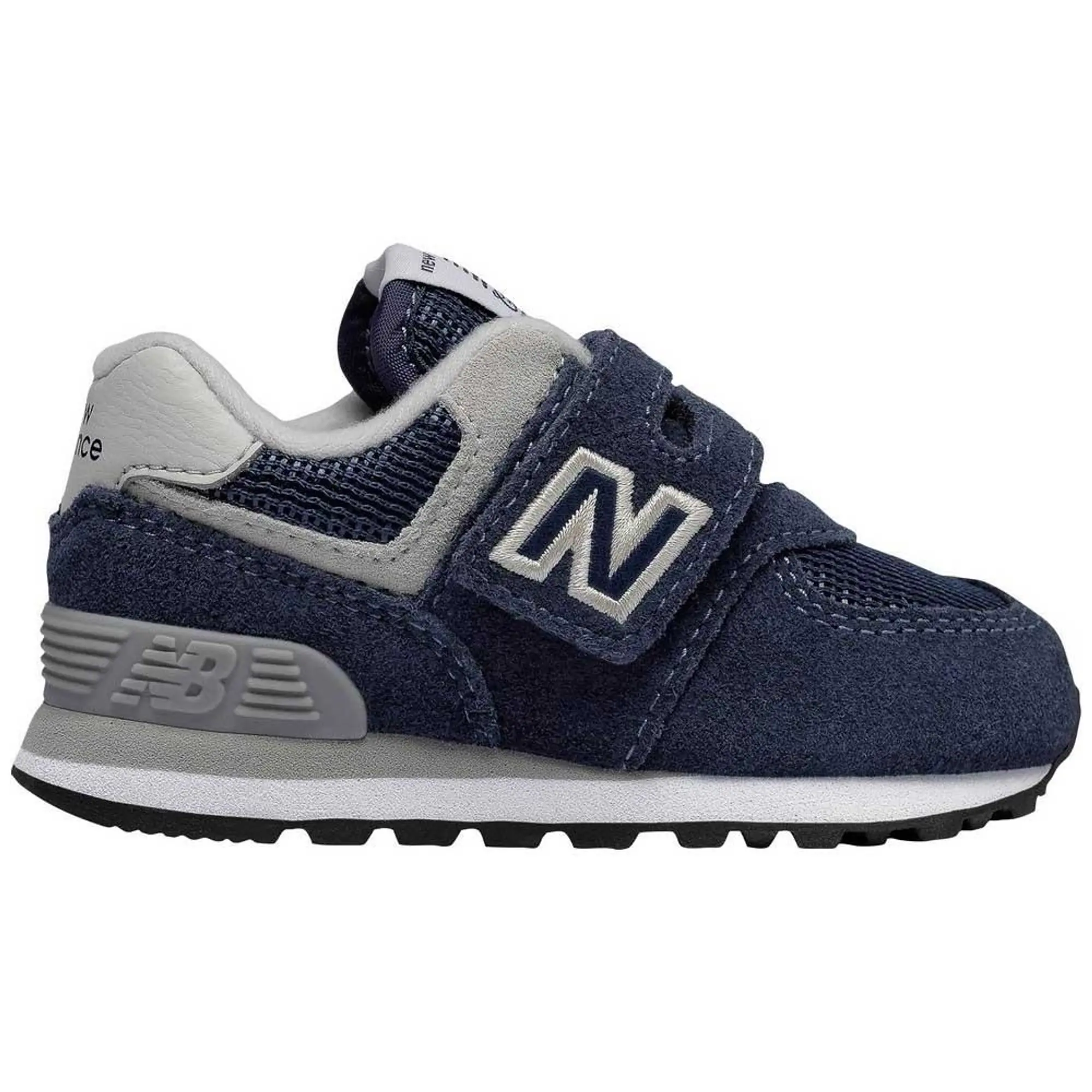 New Balance Kids' 574 Classic: Evergreen in Blue/Grey Suede/Mesh