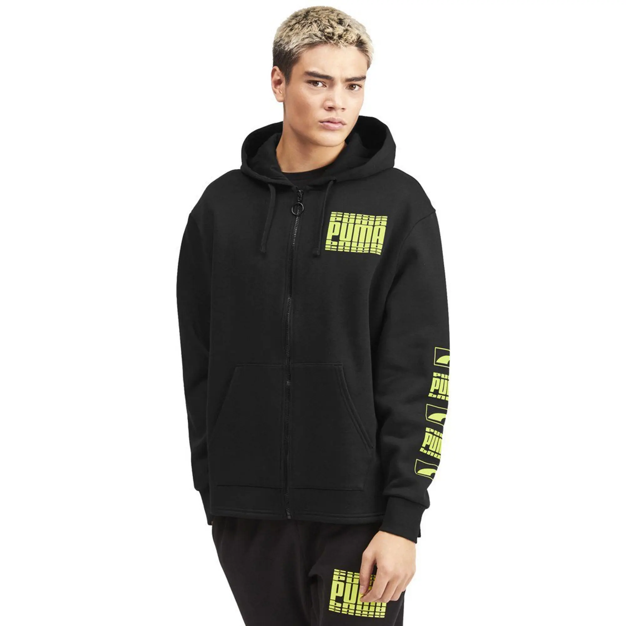Puma Rebel Bold Full Zip Sweatshirt  - Black