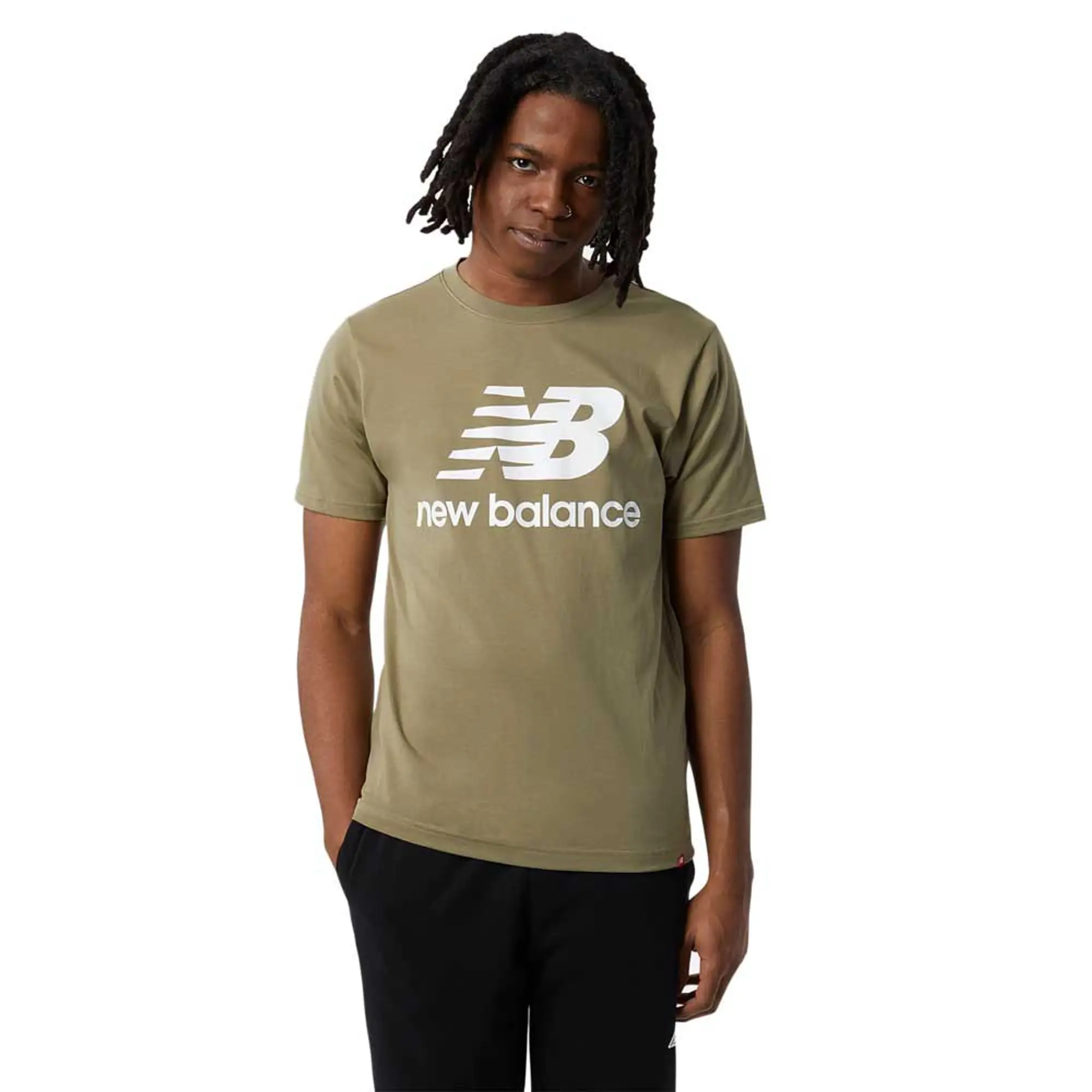 New Balance Essentials Stacked Logo Short Sleeve T-shirt  - Brown