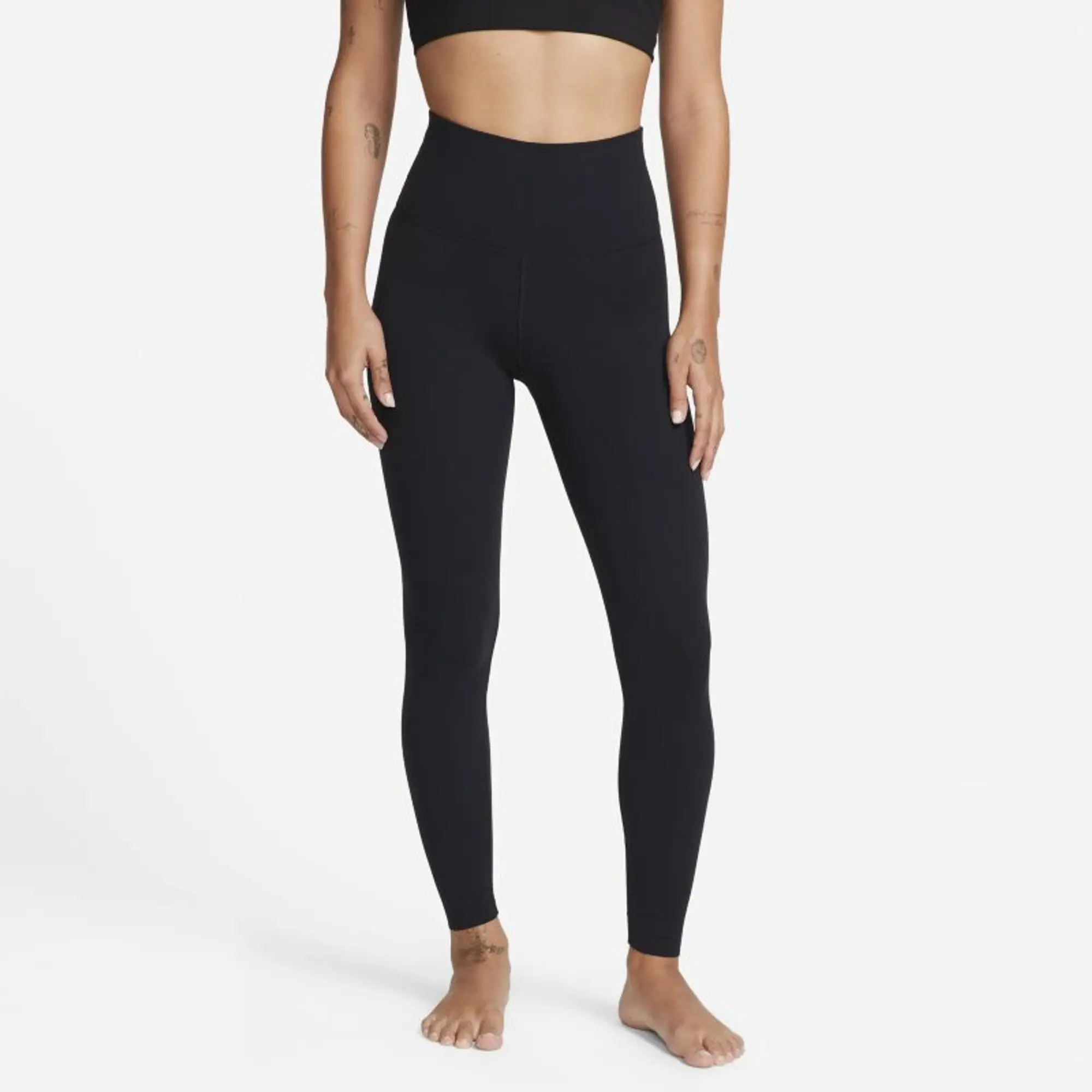 Women's Nike Yoga Luxe Infinalon 7/8 Leggings S Black Metallic Gold  CJ4203-010