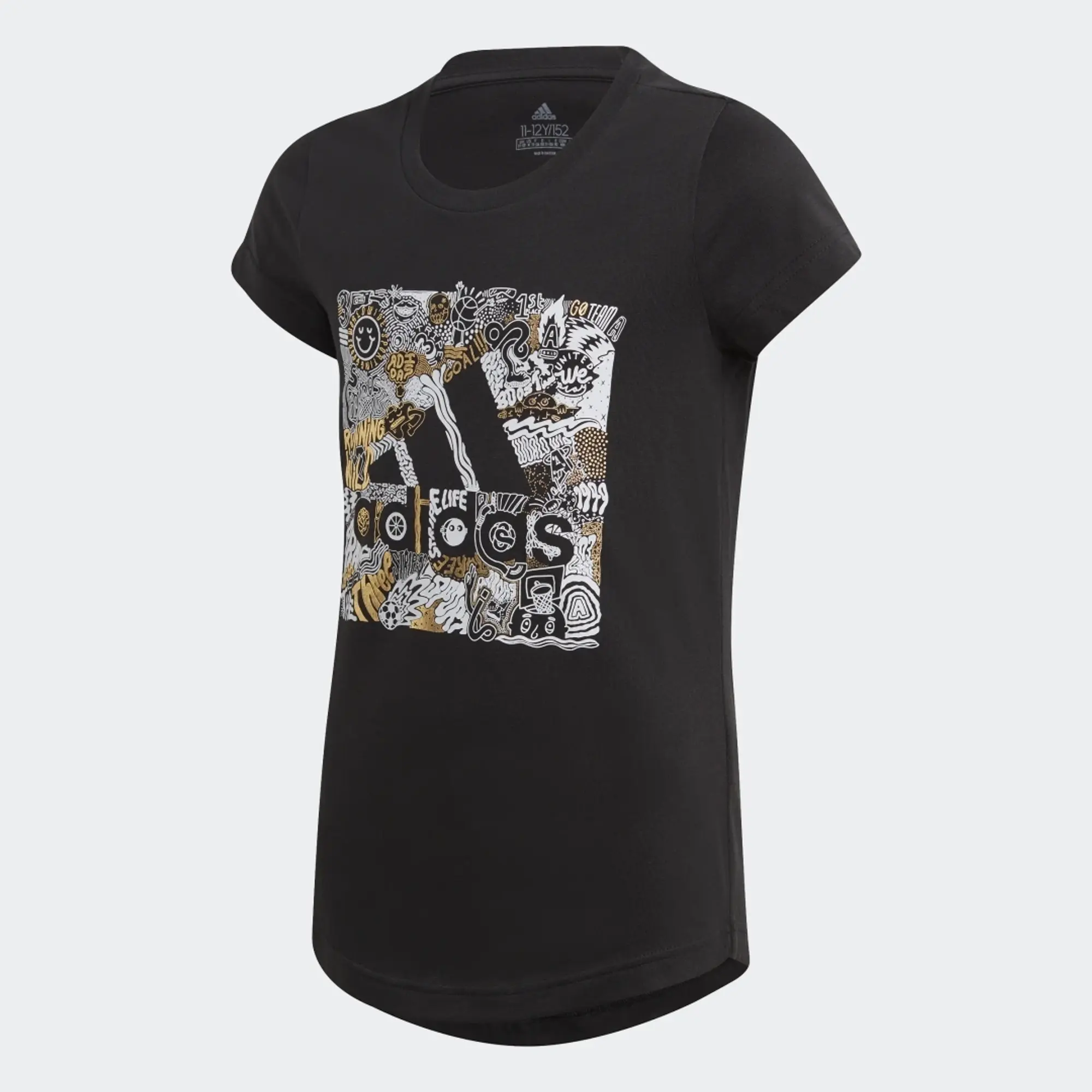 adidas Must Haves Doodle Badge of Sport T-Shirt - Black