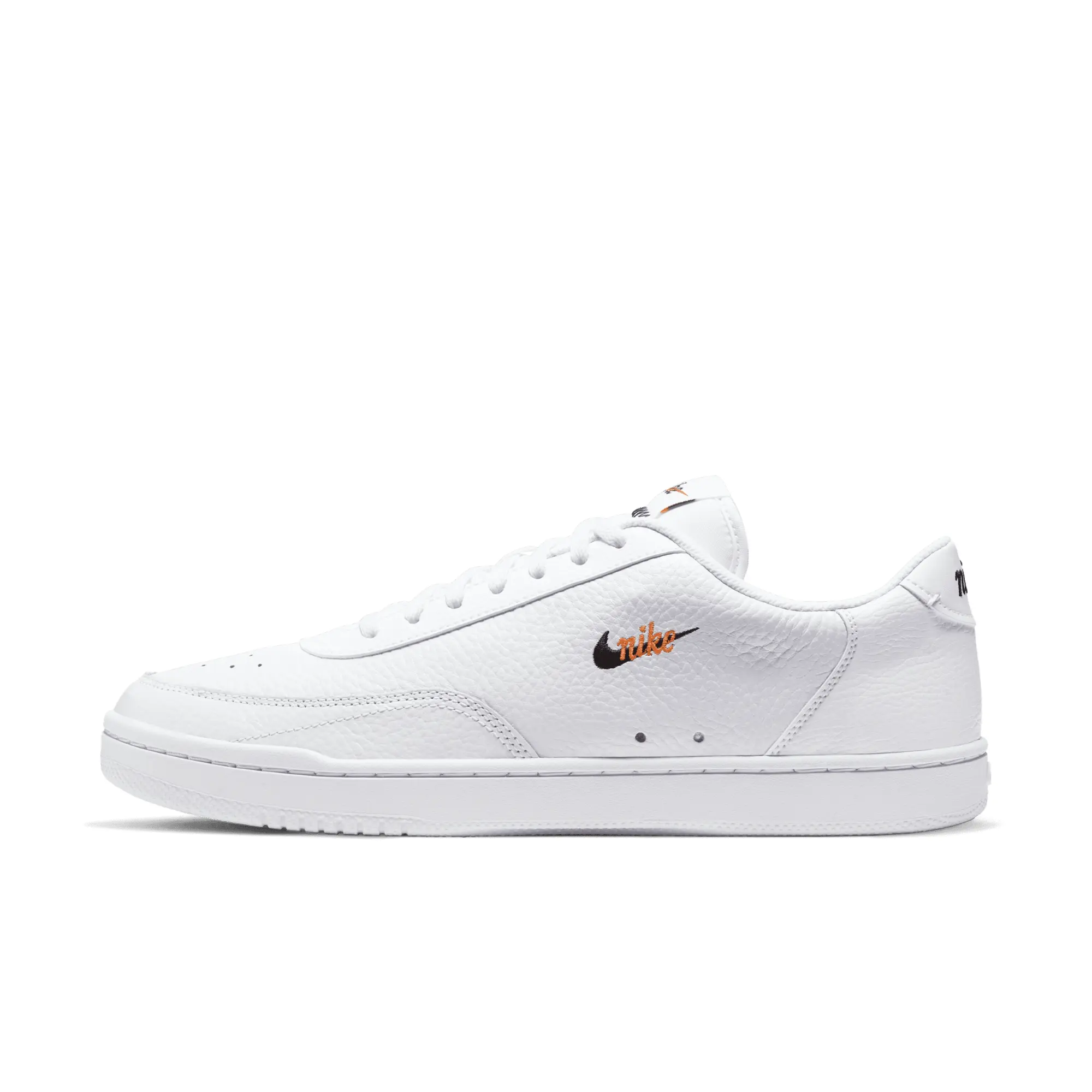 Nike court vintage premium trainers in white & orange