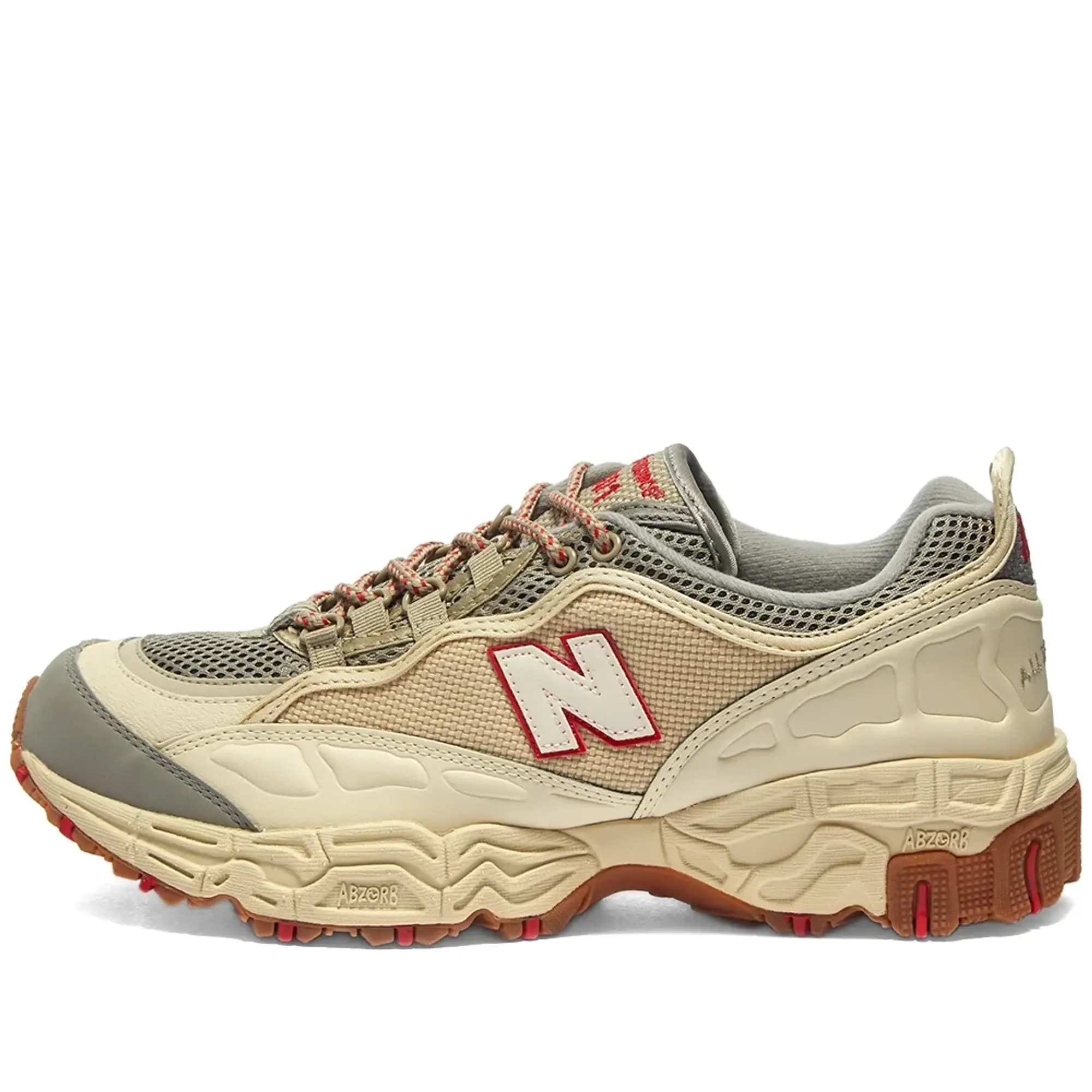 New Balance Men's 801 in Beige/Red/rouge Leather | ML801NCX