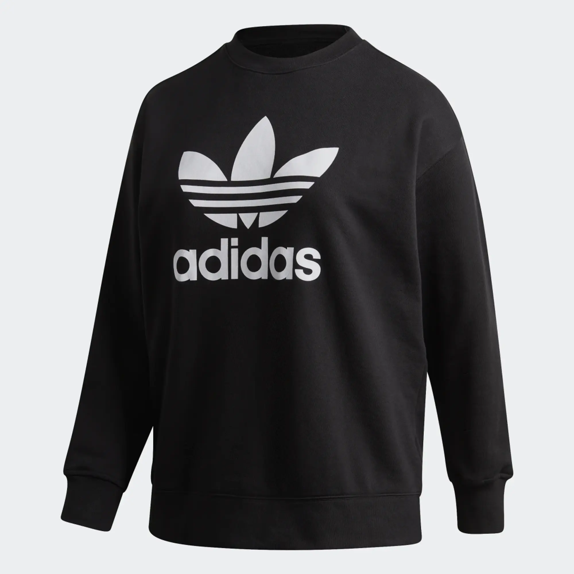 Adidas Originals Plus Adicolor Large Logo Sweatshirt In Black