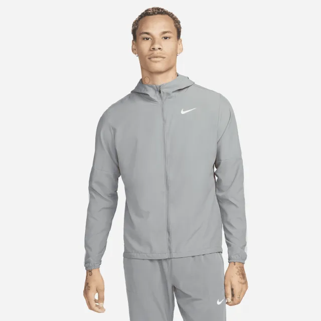 Nike Run Stripe Men's Woven Running Jacket - Grey | CU5353-084 | FOOTY.COM