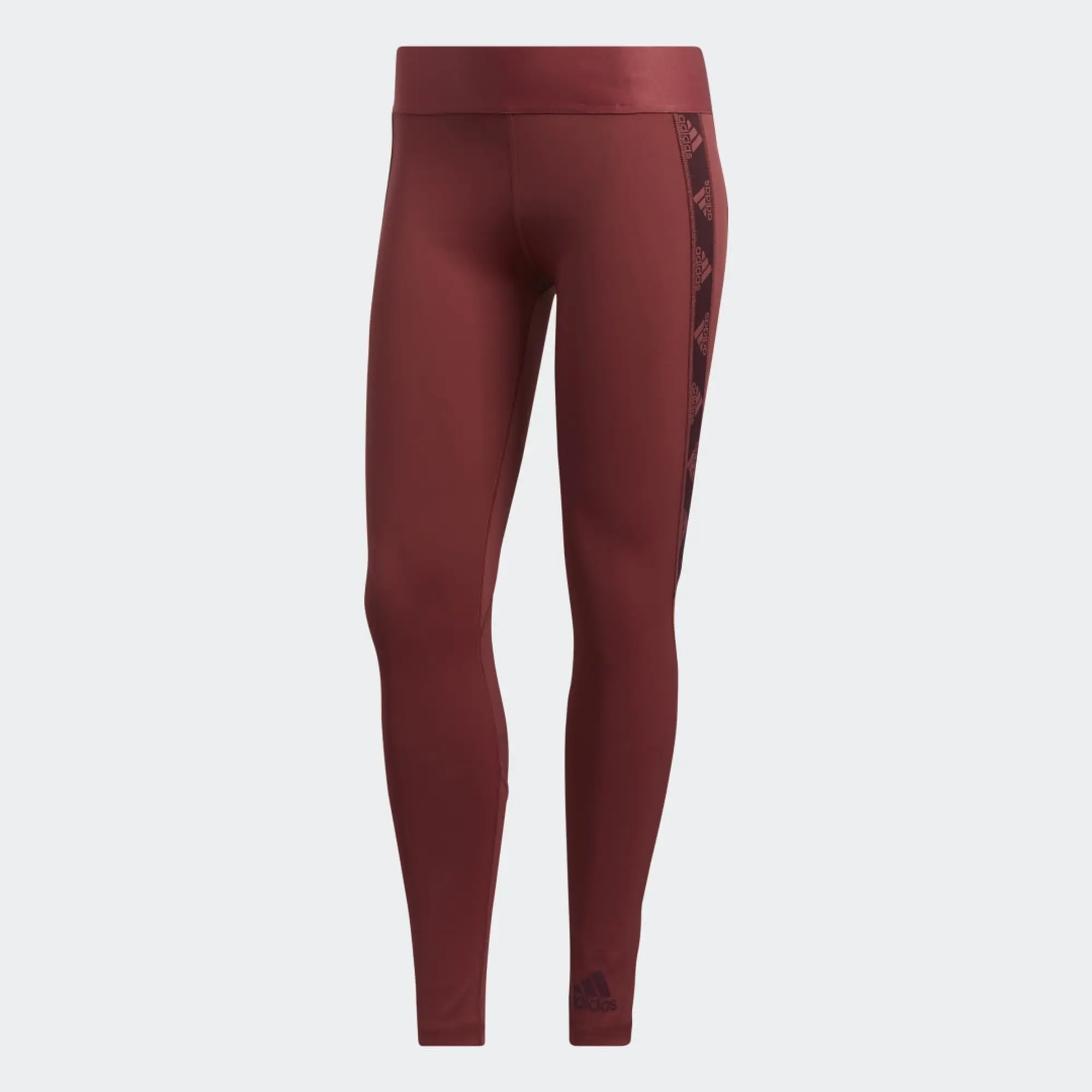 Adidas Alphaskin Badge Of Sport Logo Tights - Legacy Red / Maroon - Size M