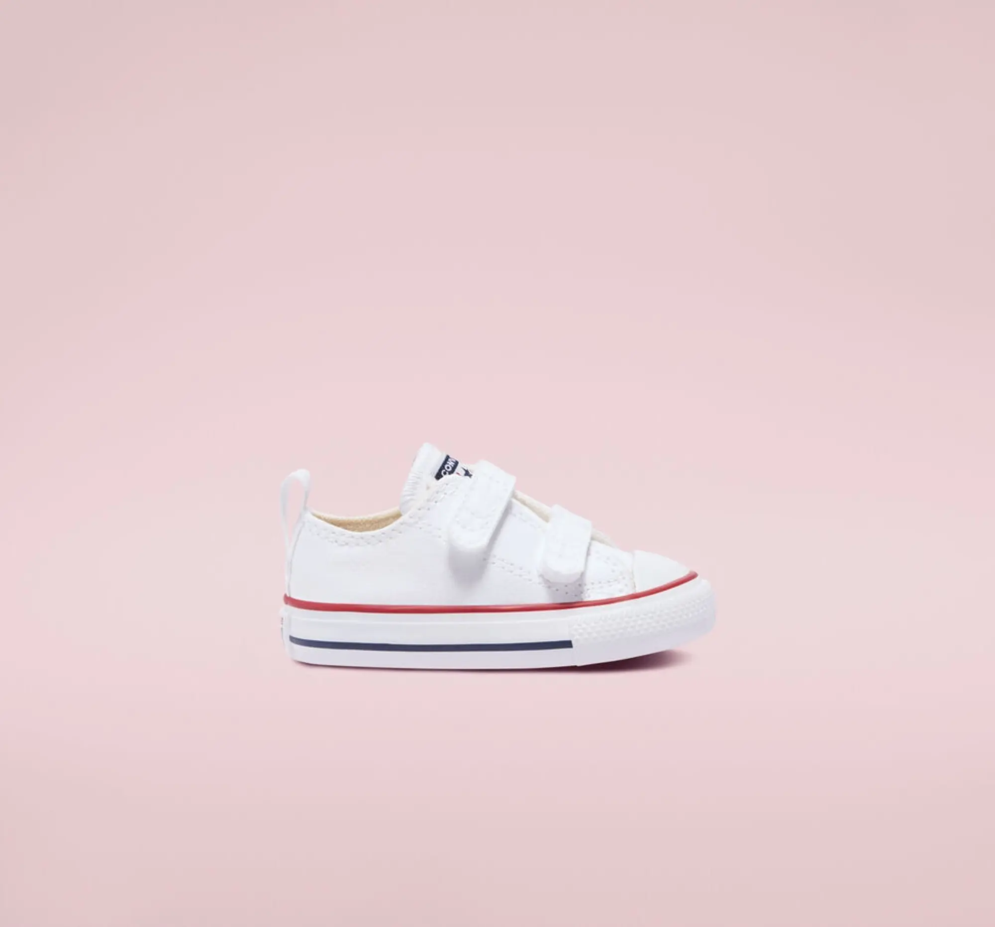 Converse Infant Unisex 2V Canvas Ox Trainers - White, White/Red/Blue