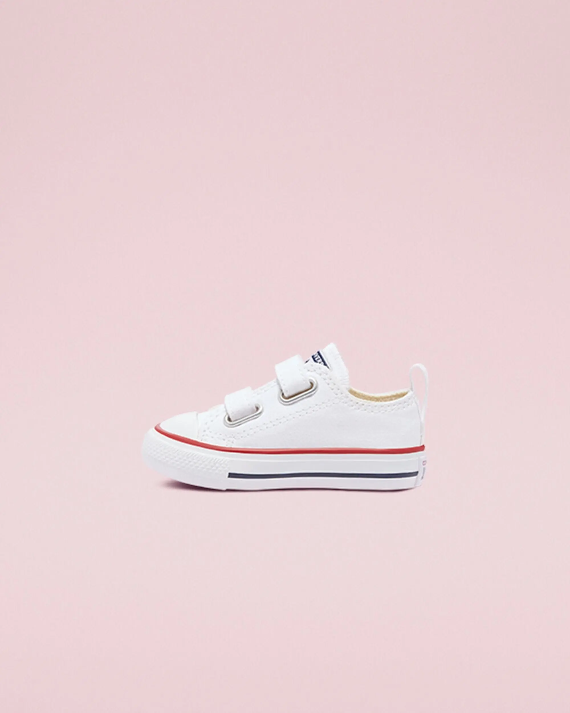 Converse Infant Unisex 2V Canvas Ox Trainers - White, White/Red/Blue