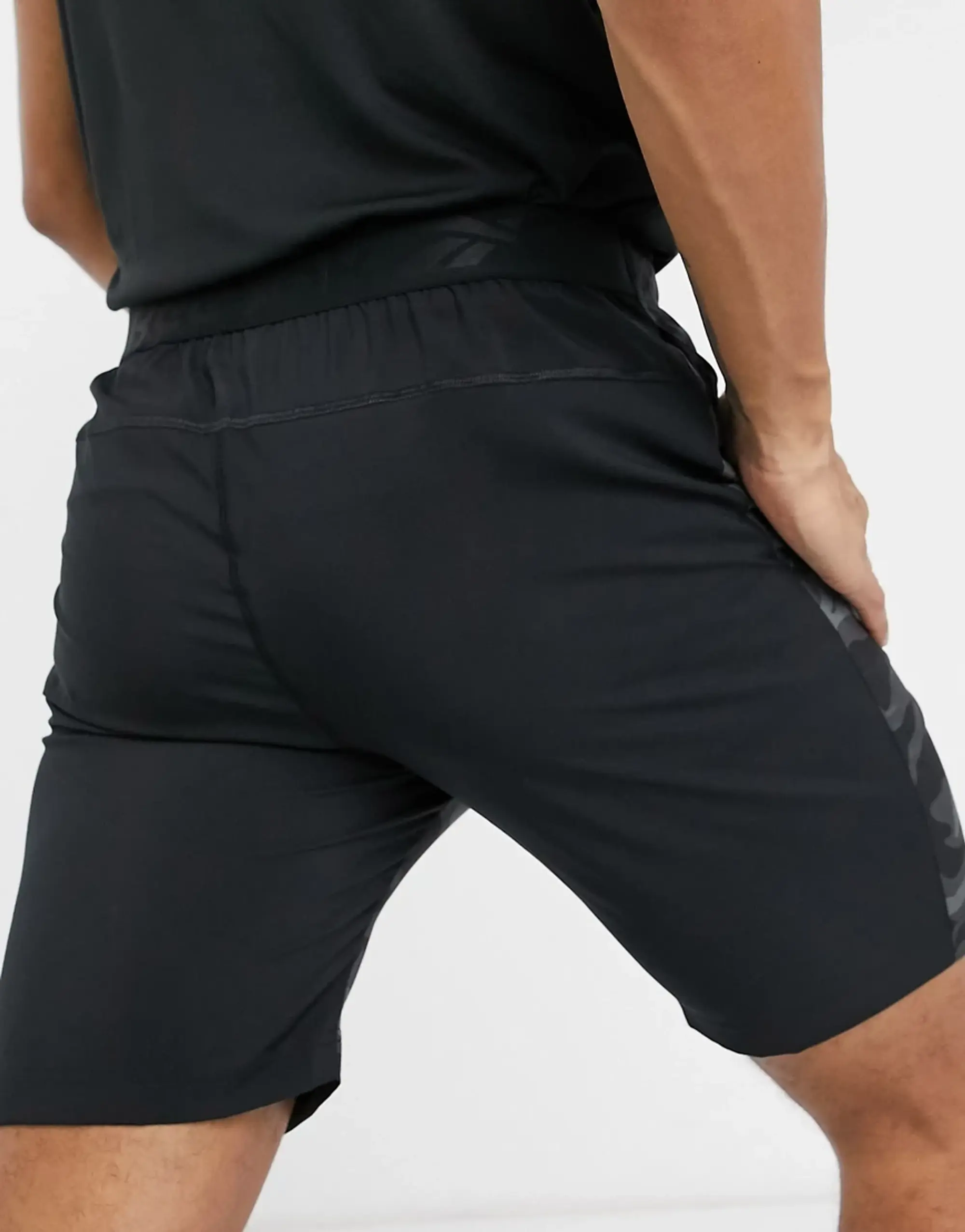 Reebok Workout Ready Commercial Printed Short Pants  - Black