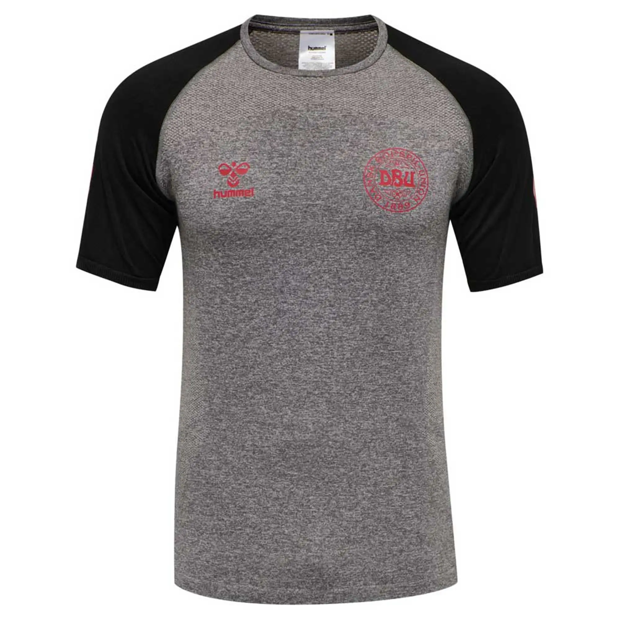 Hummel Denmark Training T-Shirt Pro Seamless EURO 2020 - Dark Grey Melange/Black  | 208508-2007