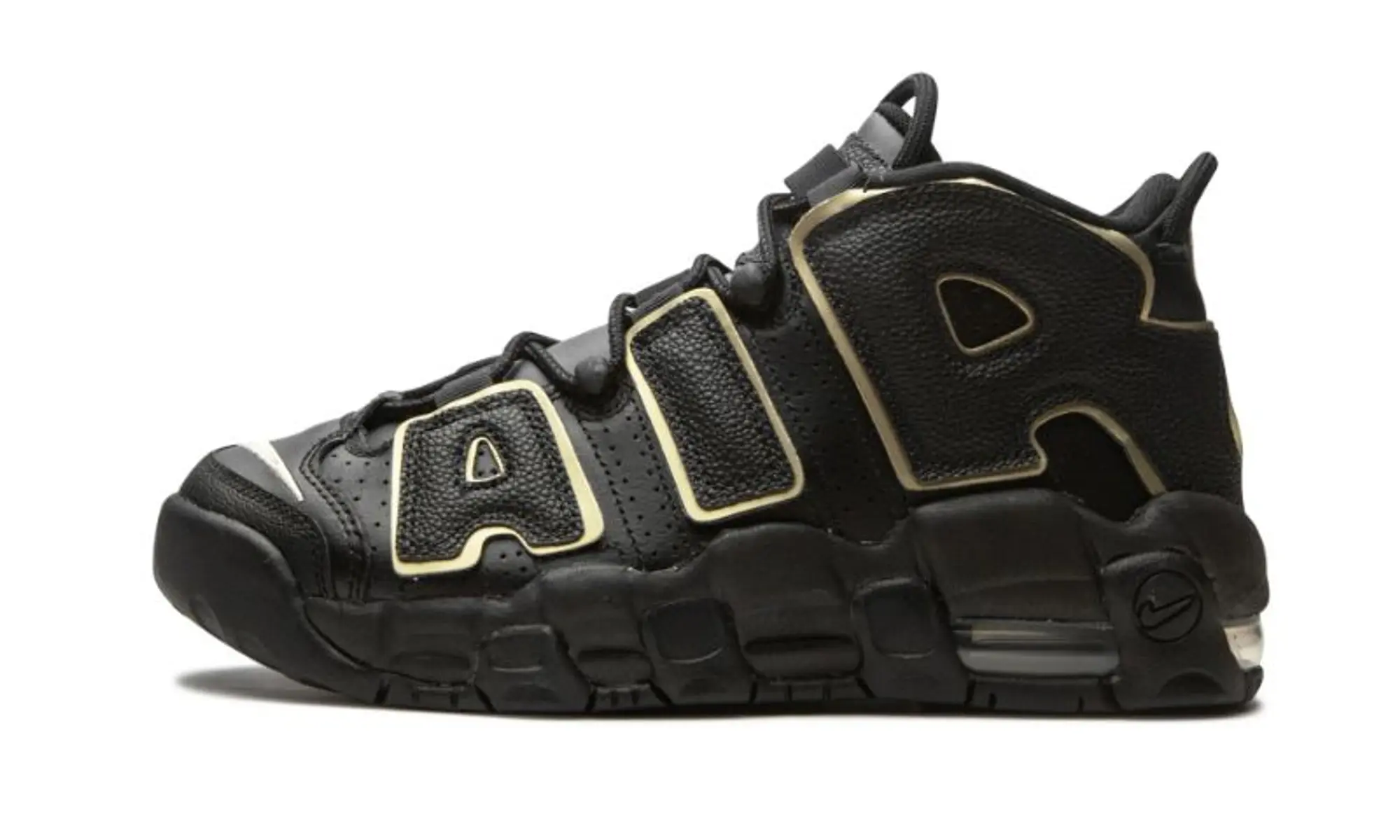 Nike Kids Air More Uptempo GS Black / Gold Shoes