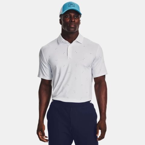 Men's Under Armour Playoff 3.0 Printed Polo White / Static Blue ...