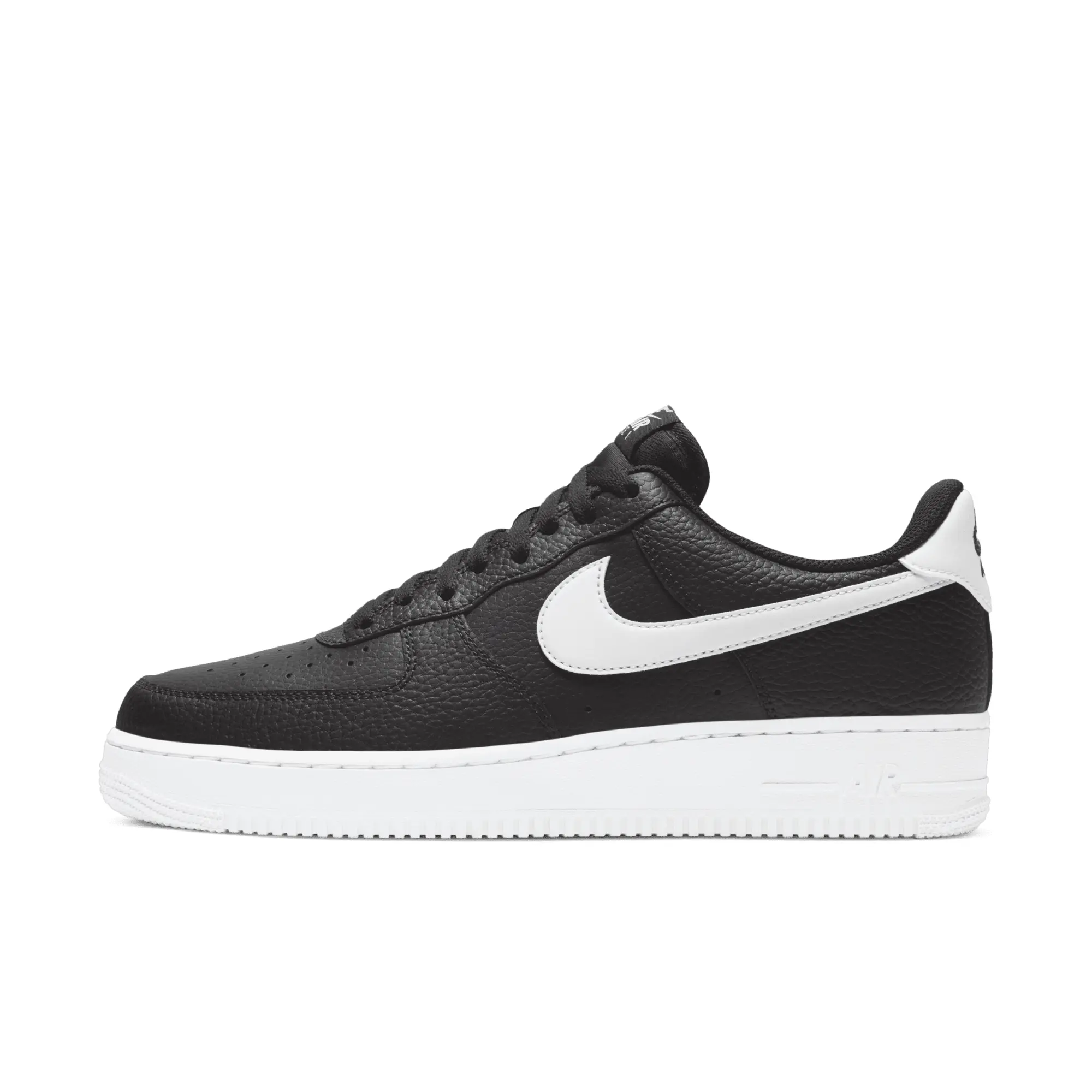 Nike Air Force 1 Low 07 Black White Pebbled Leather
