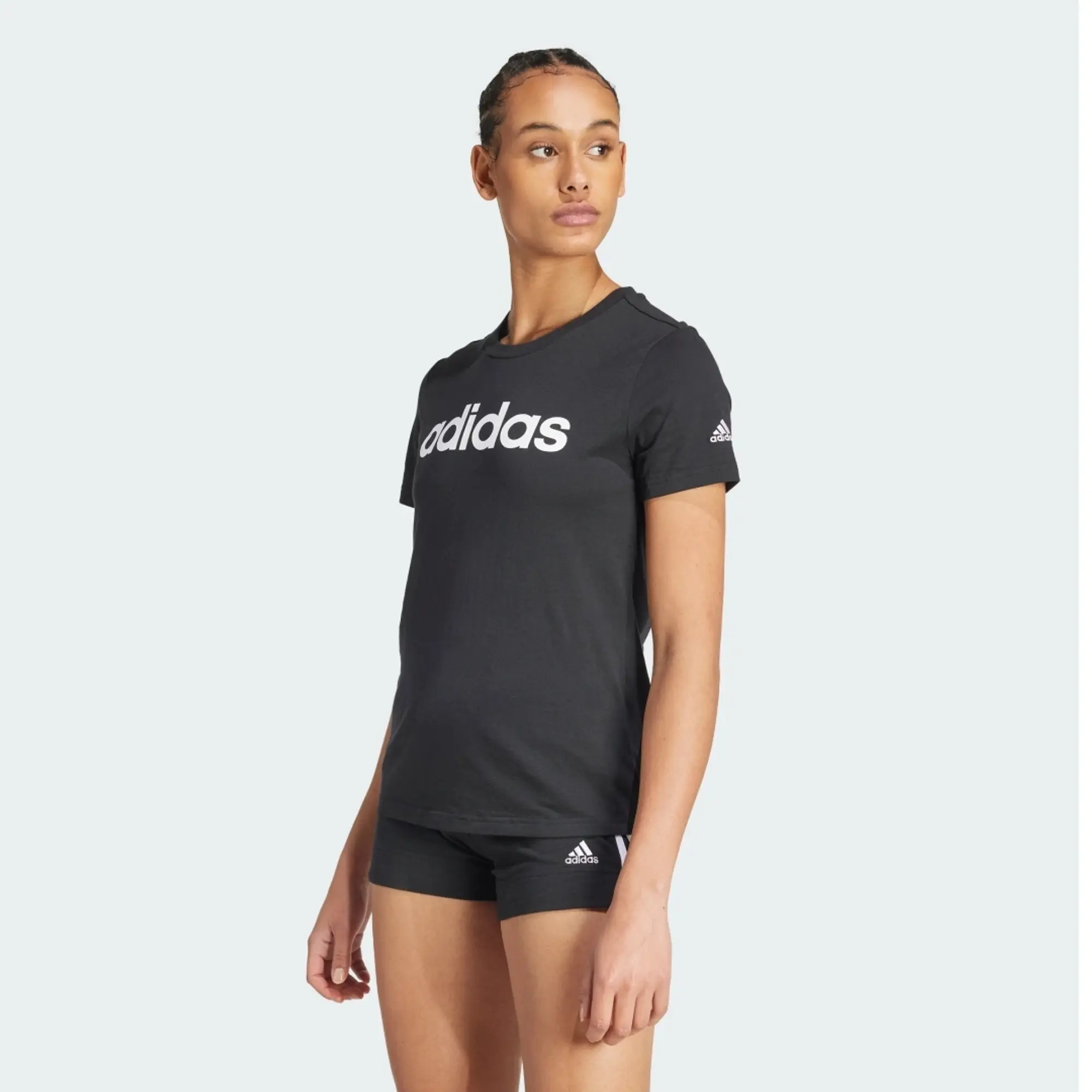 adidas Core Linear T-Shirt - Black  - Womens
