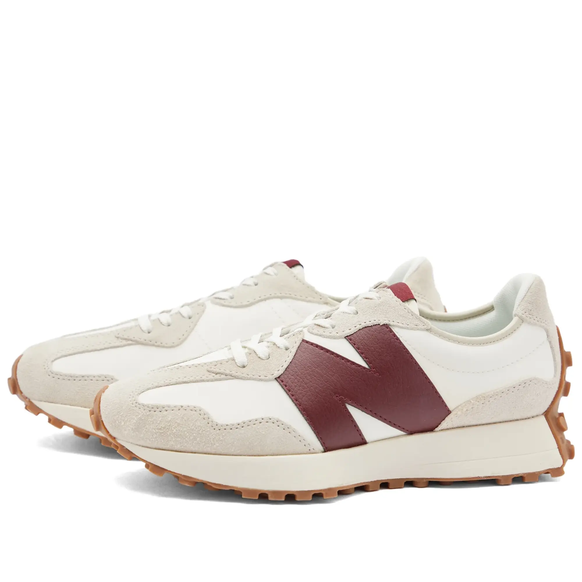 New Balance 327 Sneakers In Off White And Burgundy - White