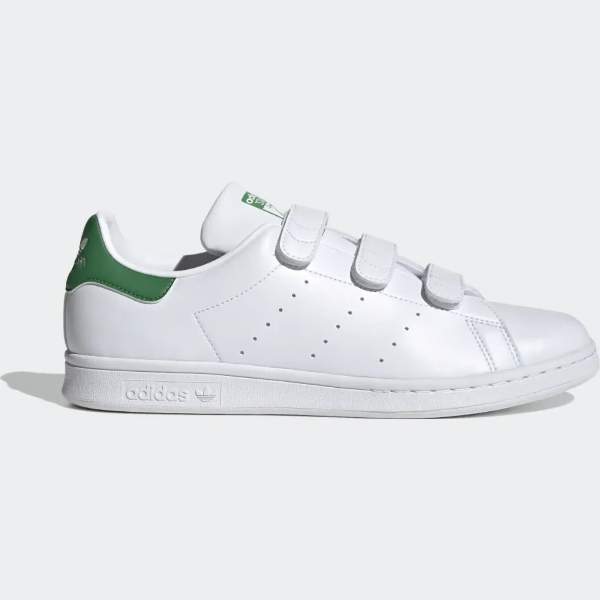 Adidas Originals Strap Stan Smith Trainers In White And Green - White