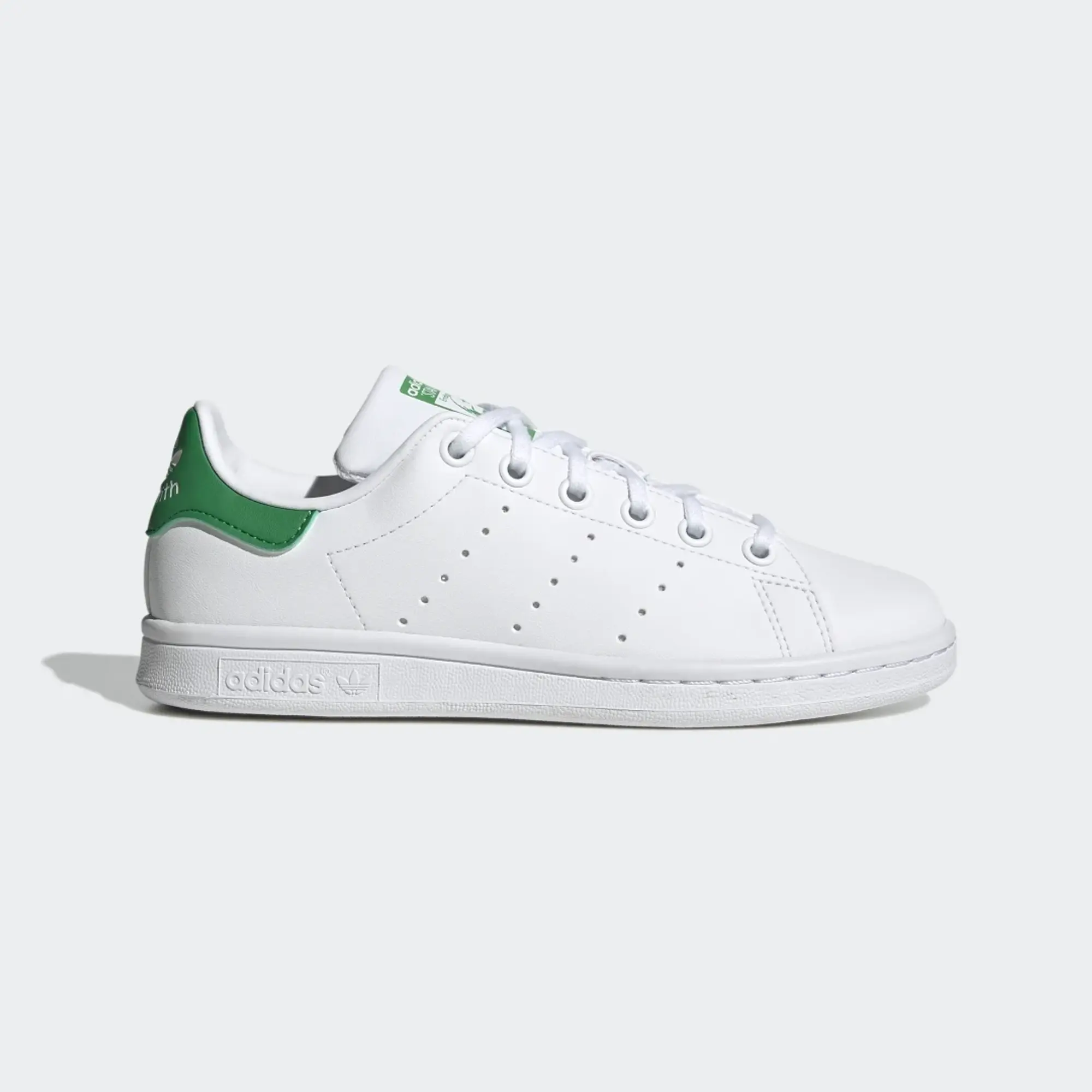 adidas white & green stan smith Youth Trainers