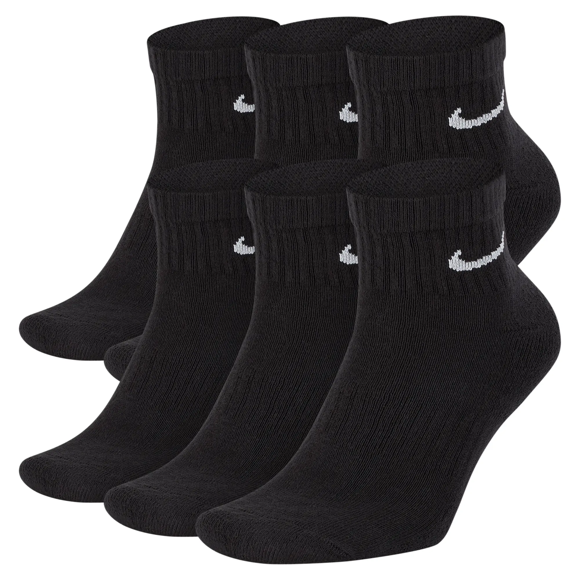 Nike 6 Pack Everyday Cushioned Ankle Sock - Black / White