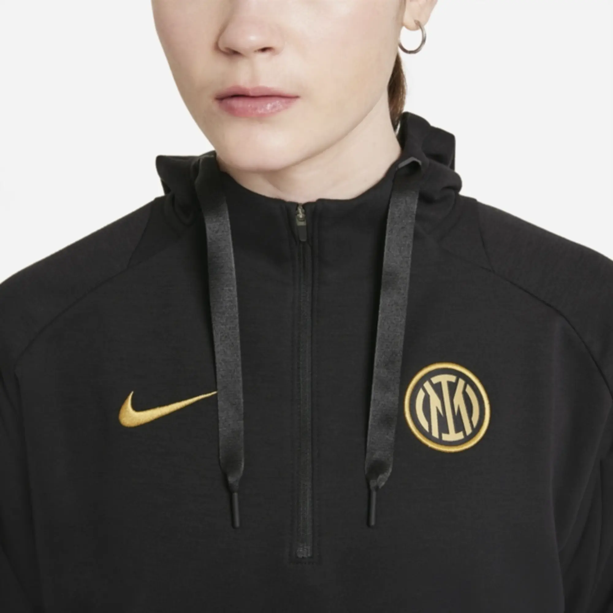 Nike Inter Milan Women's 1/4-Zip Football Hoodie - Black