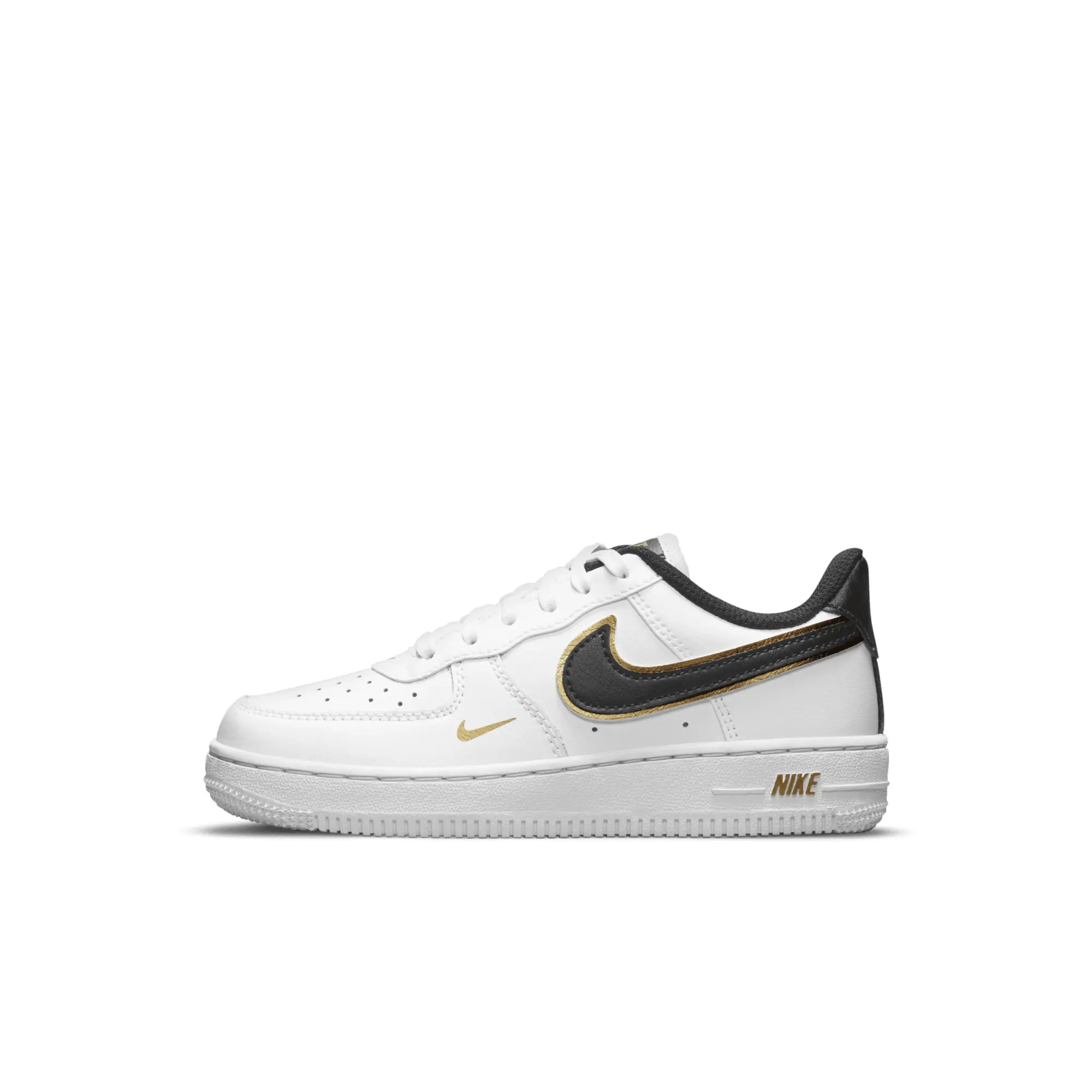 Nike Infant Air Force 1 Low Trainer - White / Black / Metallic Gold