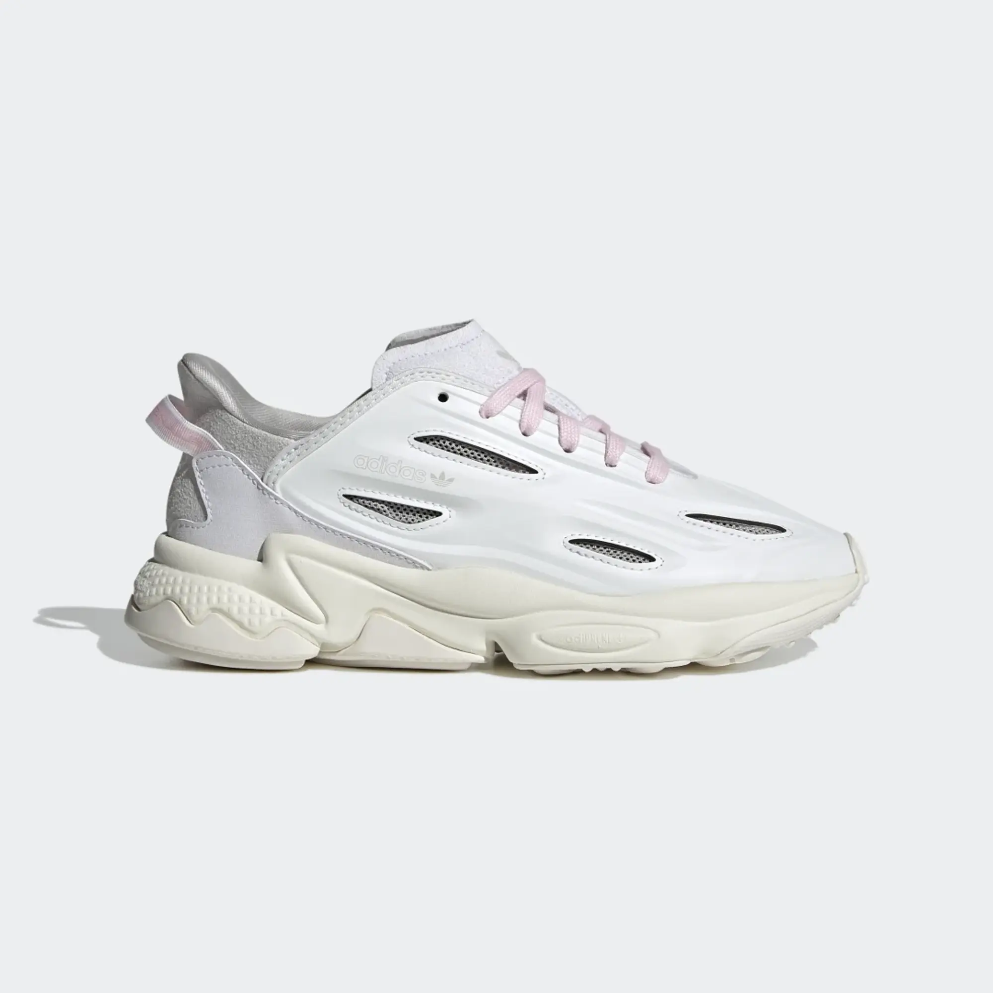 Adidas Originals Ozweego Celox Trainers In White With Pink Detail