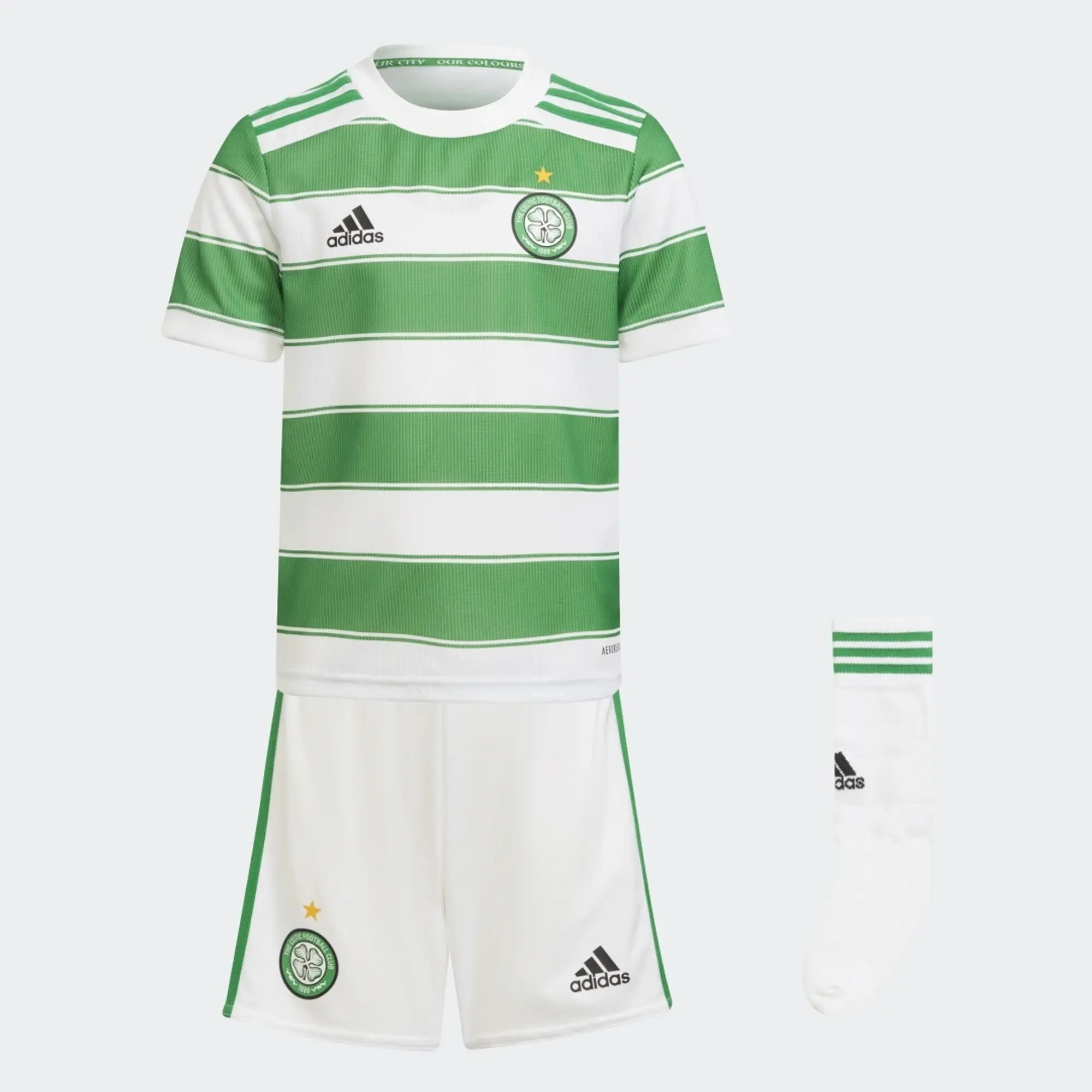 adidas Celtic Kids SS Home Mini Kit 2021/22