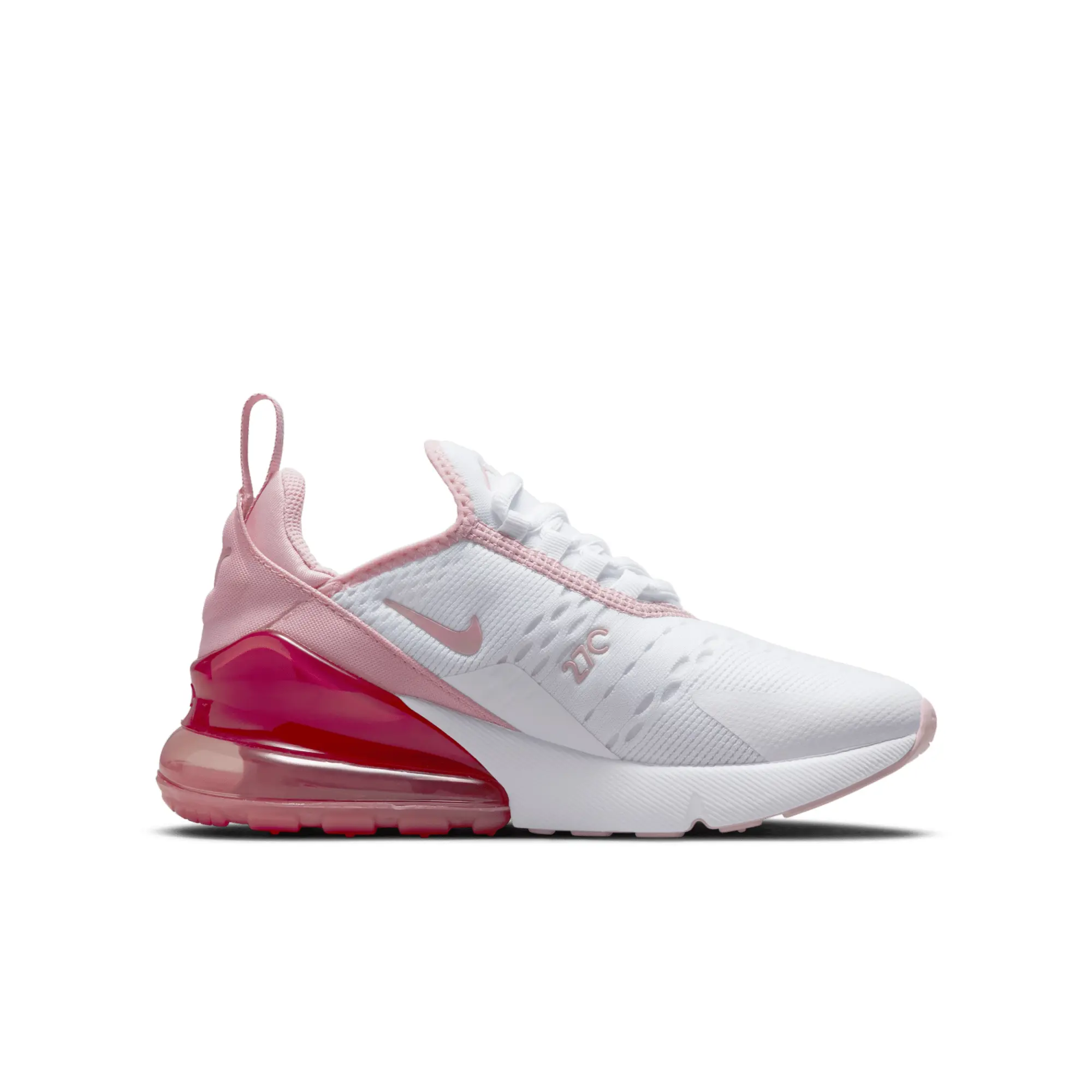 Nike White & Pink Air Max 270 Girls Youth Trainers