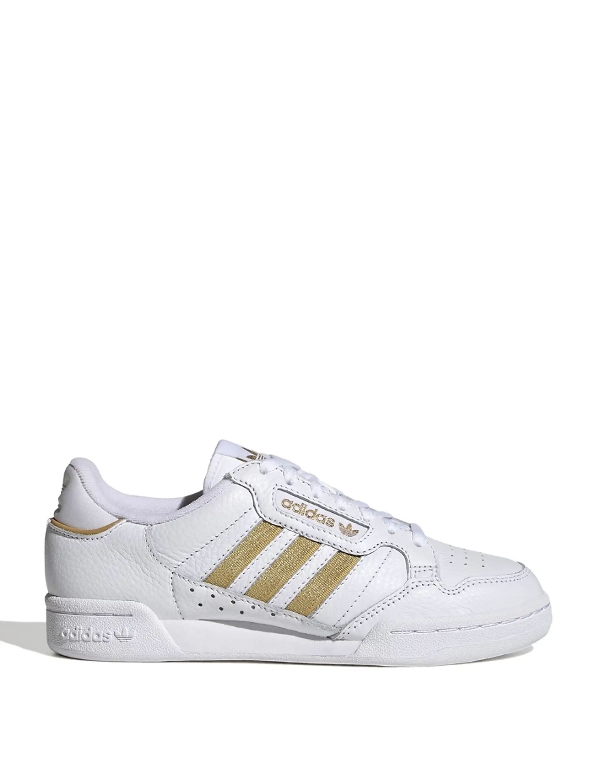 Adidas Originals Continental 80 Stripes Trainers In White And Gold