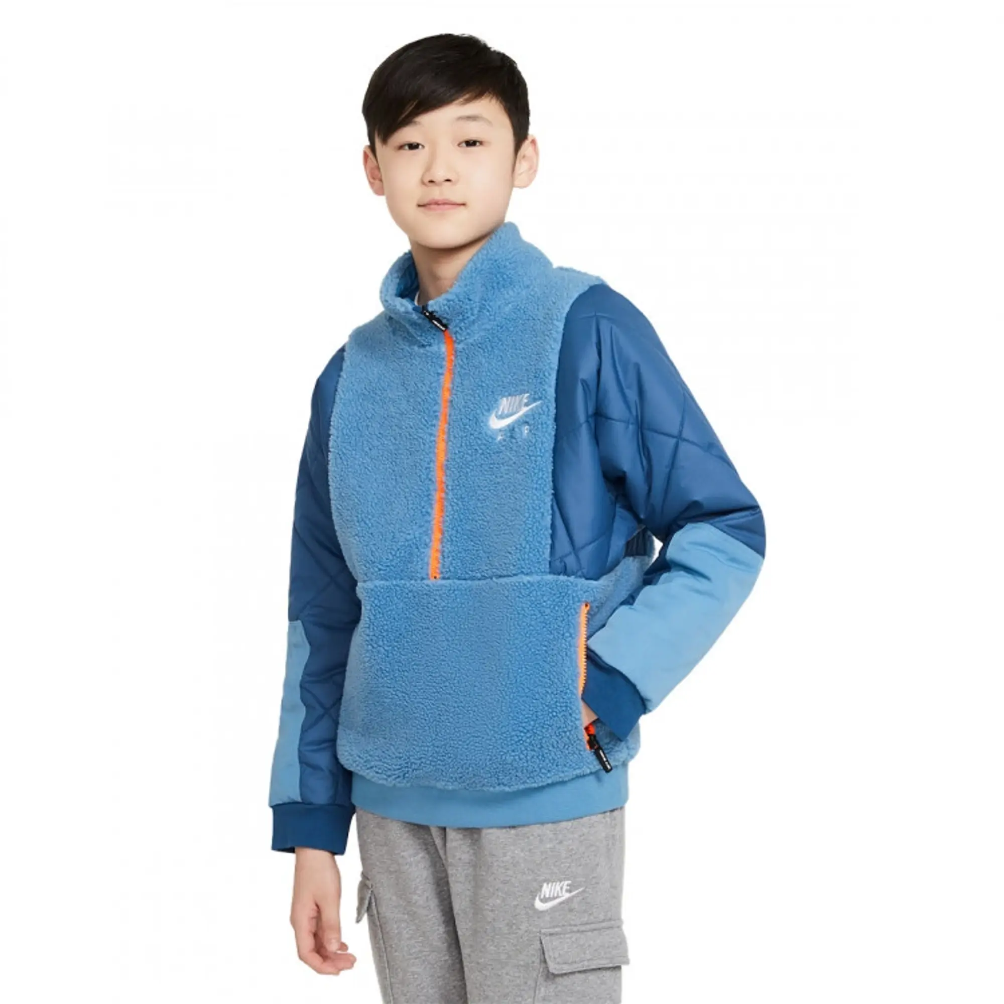 Nike Boys Sportswear Winterized Over The Head - Grade School Hoodies - Blue - Poly Fleece - Size 8 - 10 Years - Foot Locker