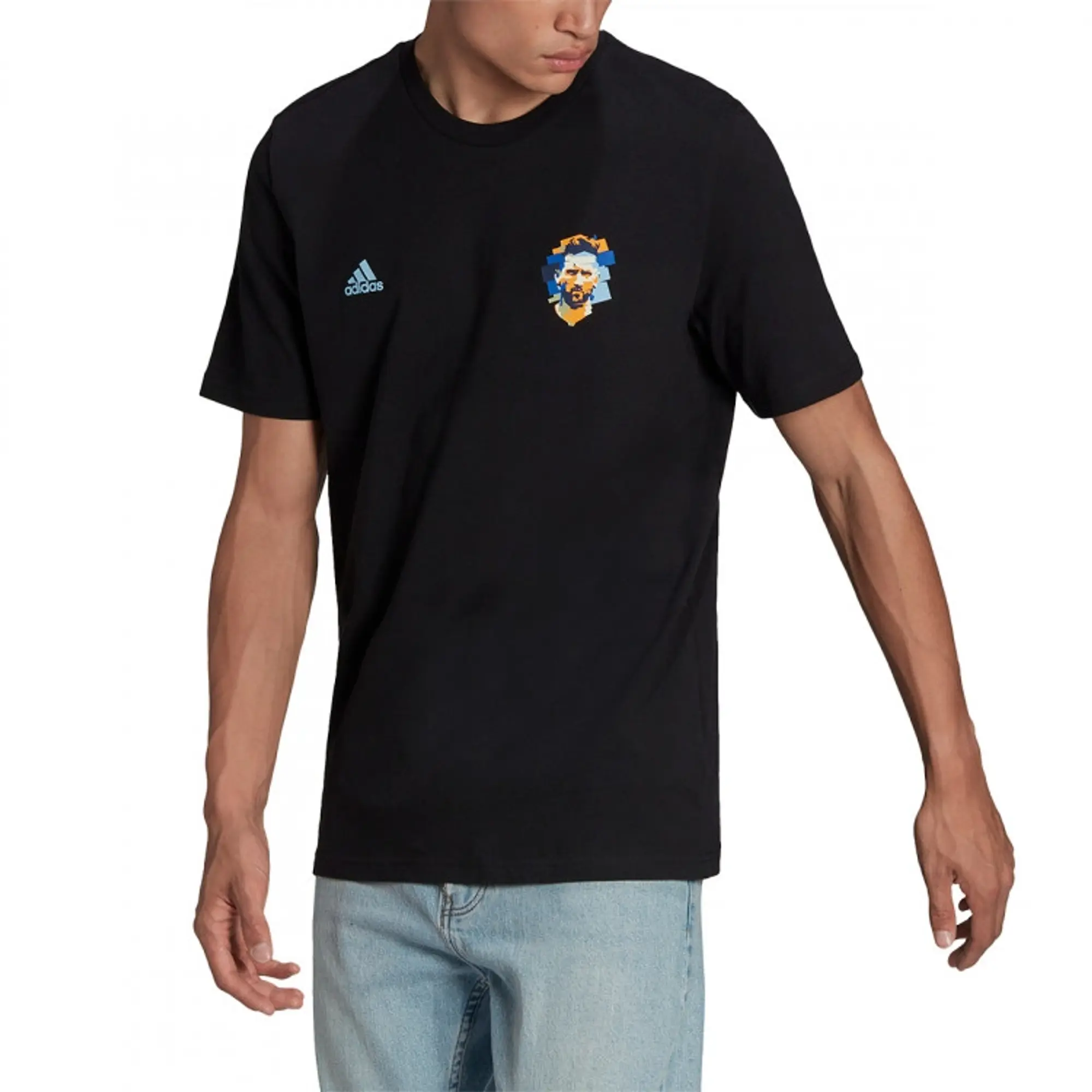 adidas Messi Icon Football Graphic T-Shirt - Black, Black