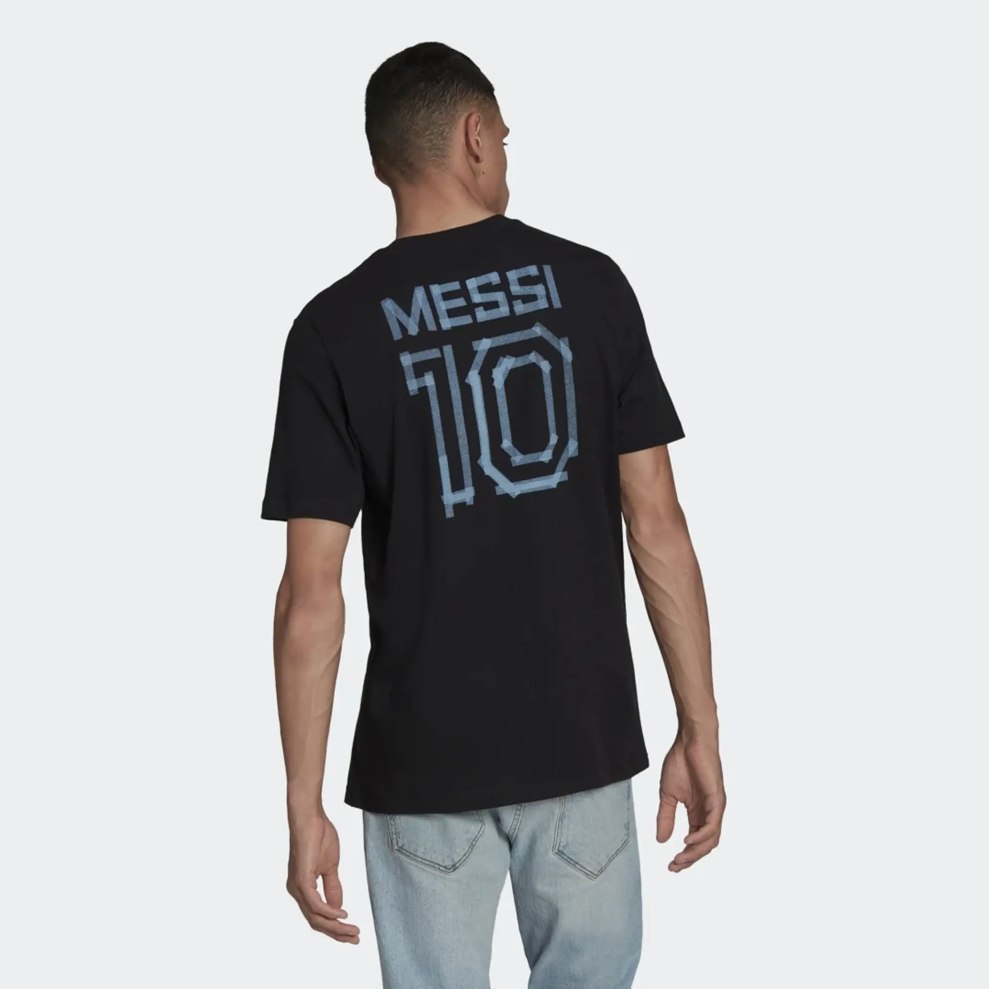 adidas Messi Icon Football Graphic T-Shirt - Black, Black