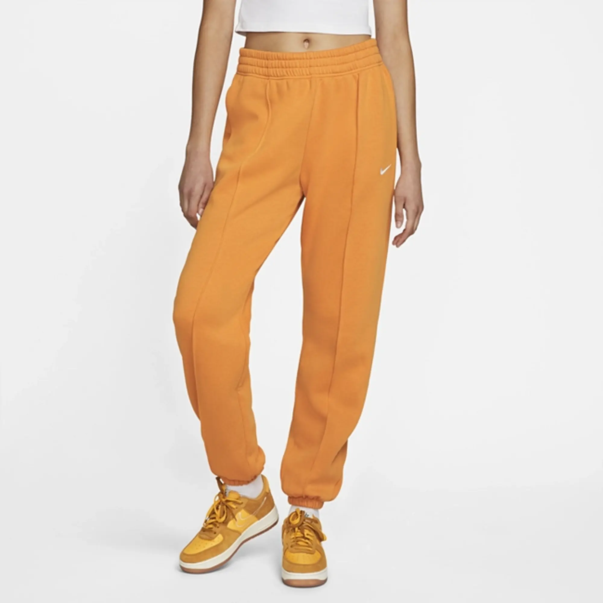 Nike Mini Swoosh Oversized Joggers In Orange-Yellow