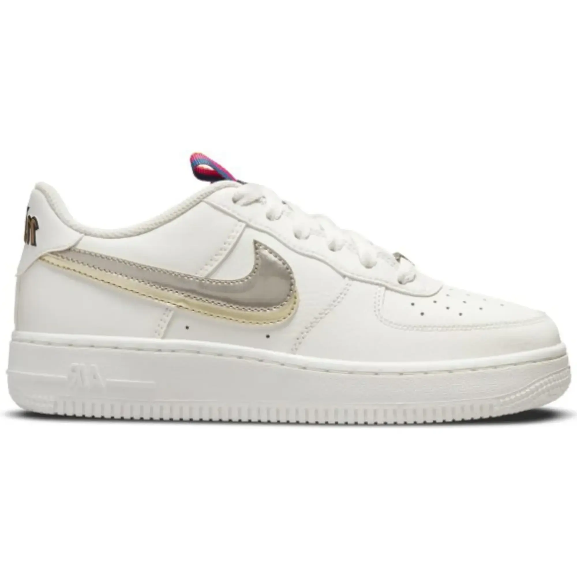 Nike Air Force 1 Low LV8 Double Swoosh Sail Gold GS