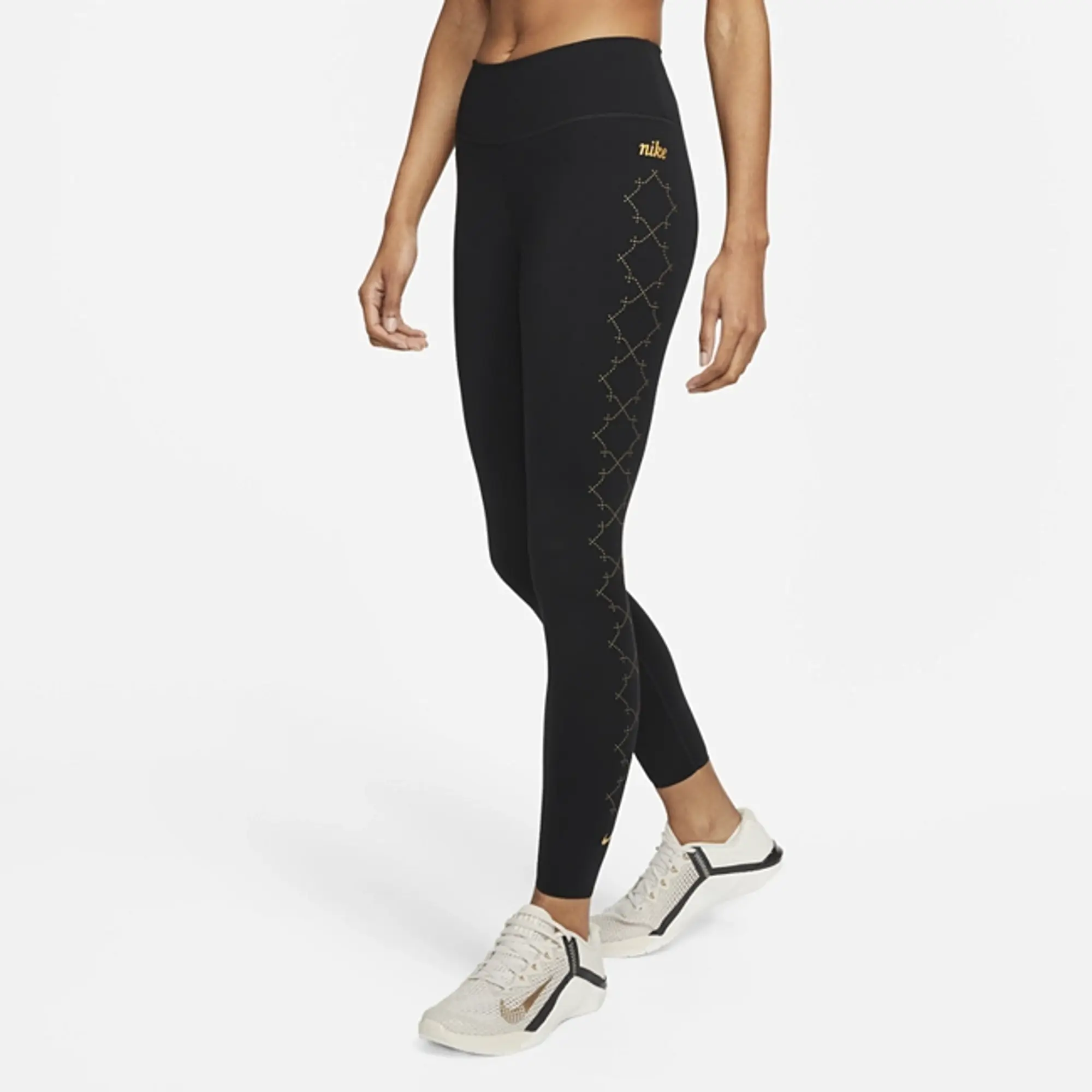 Nike One Luxe Women's Mid-Rise 7/8 Printed Leggings - Black, DM7258-010