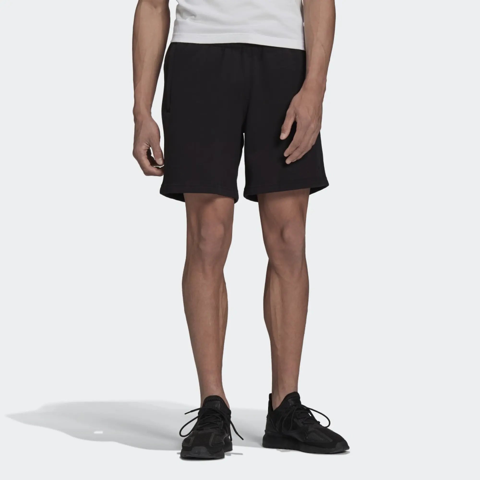 adidas Originals Mens Adicolor Trefoil Shorts - Black Cotton