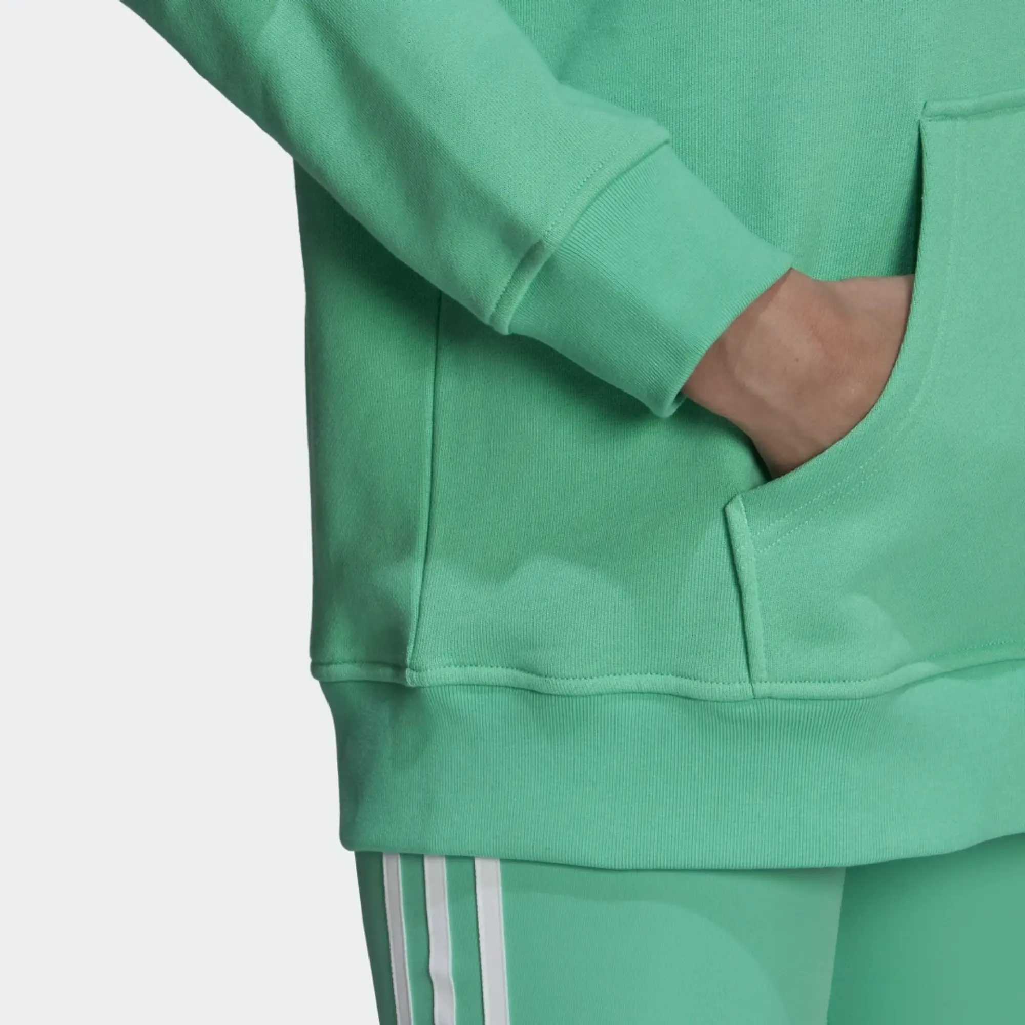 Adidas Originals Plus Large Logo Hoodie In Green-Blue