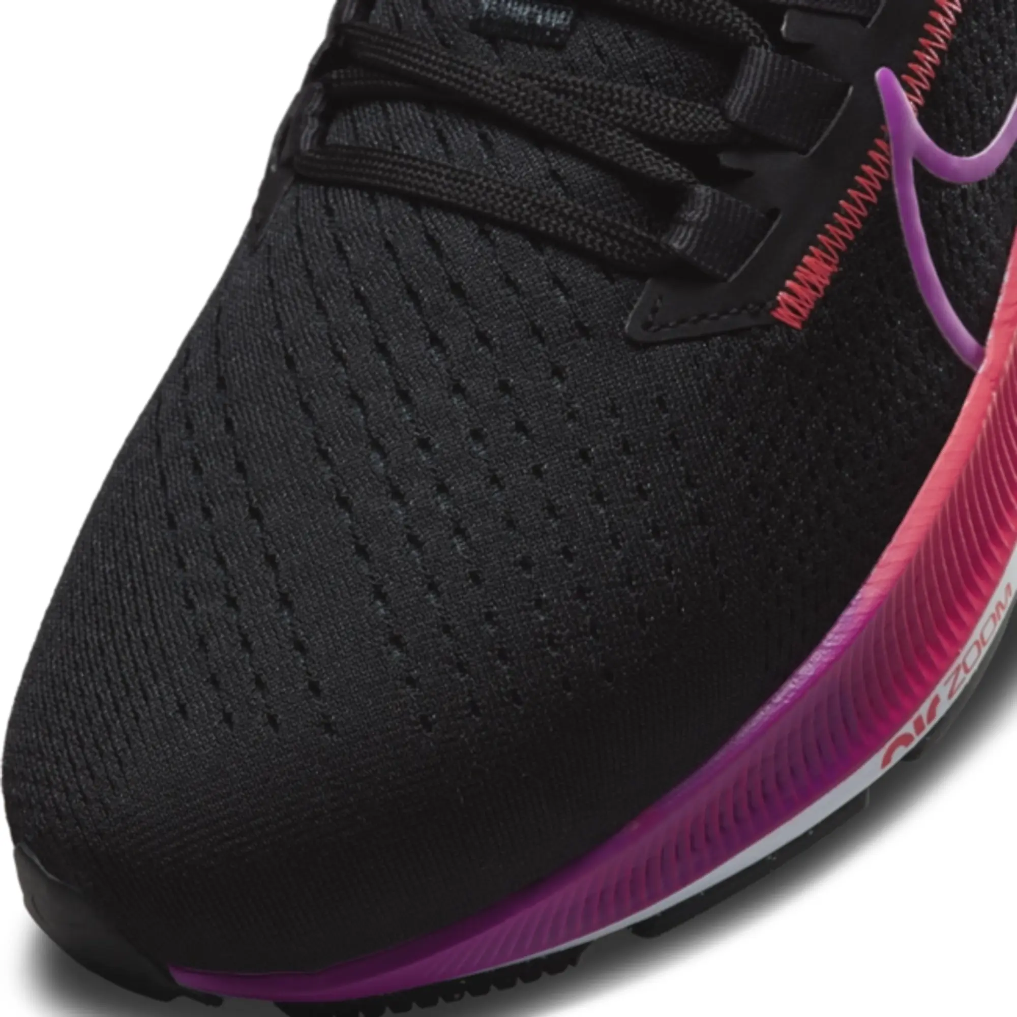 NIKE Air Zoom Pegasus 38 Shoes - Black/Off-Noir/Crimson/Violet | Women's - UK 8