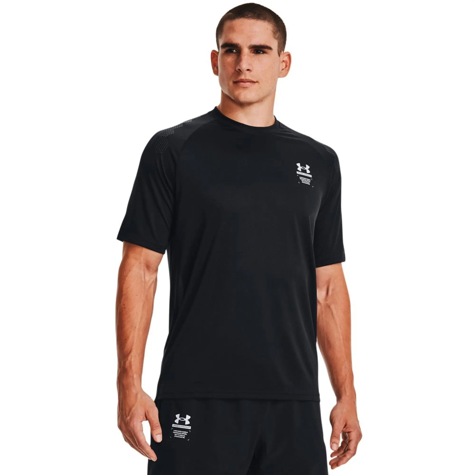 Under Armour Armourprint Short Sleeve T Shirt Mens - Black