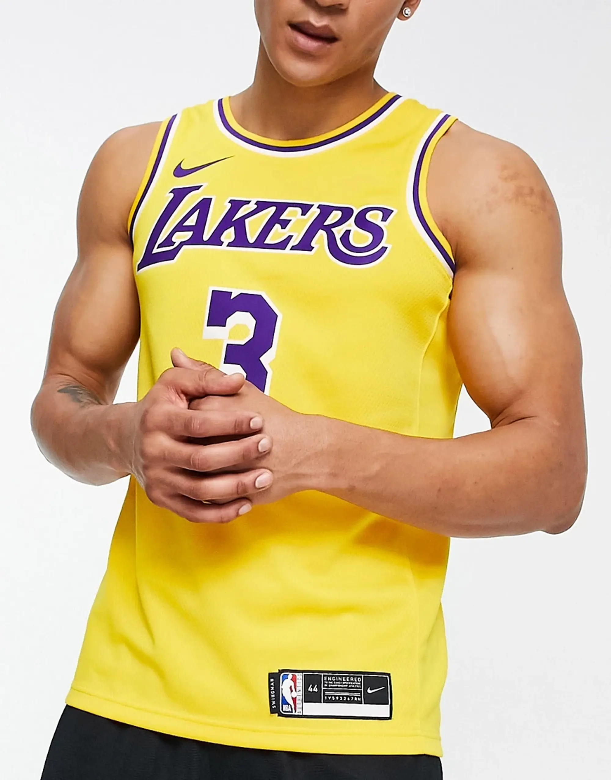 Nike Basketball NBA LA Lakers Anthony Davis Swingman jersey unisex vest in  yellow, CW3669-728
