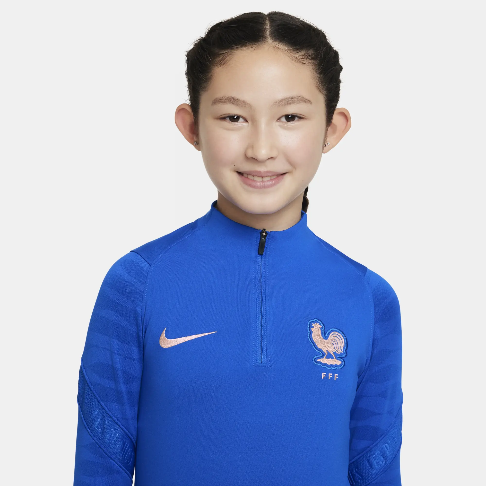 Nike 2022-2023 France Drill Top (Blue) - Kids